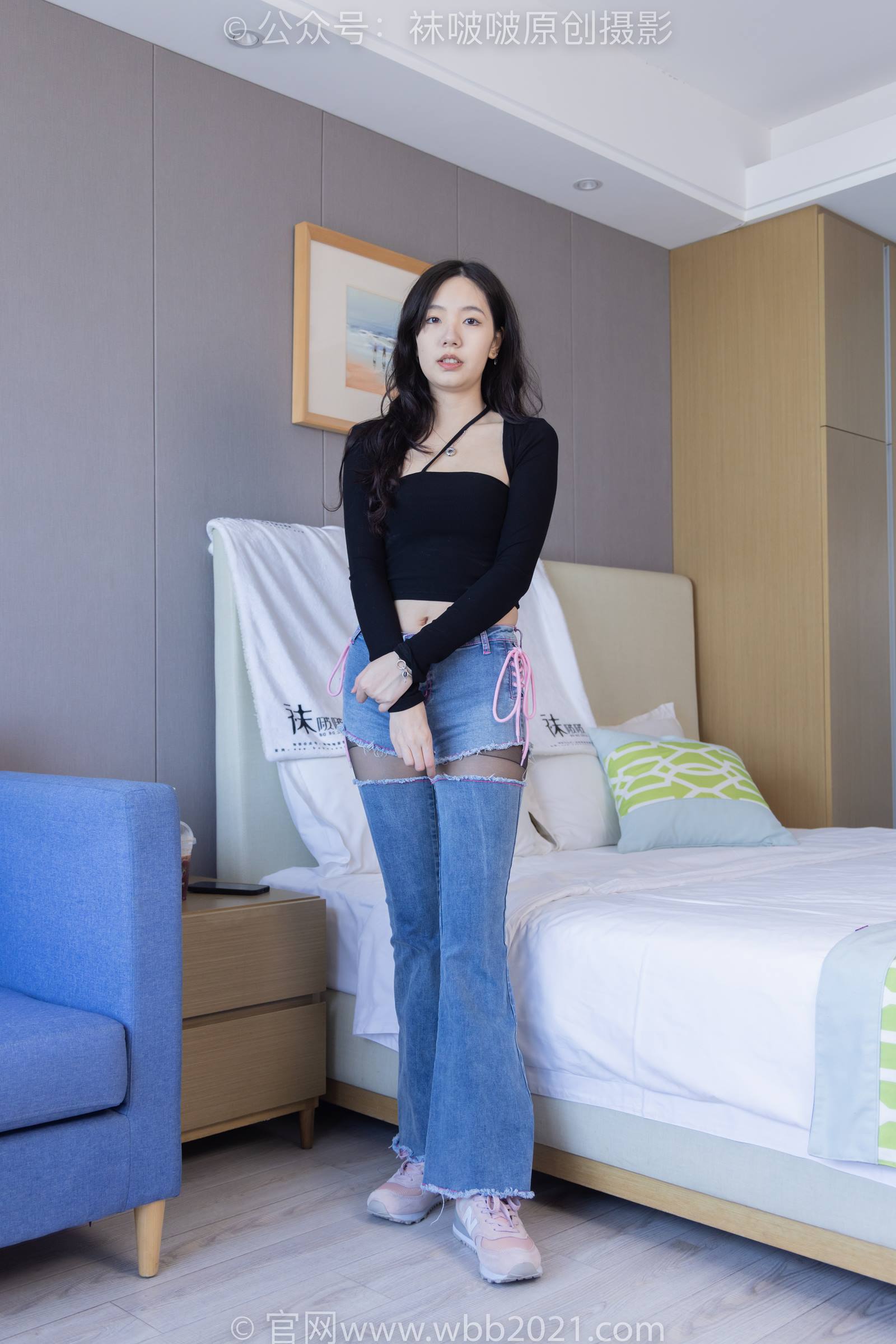 图片[23]-[BoBoSocks袜啵啵]NO.317 小甜豆-运动鞋、可拆卸牛仔裤、粉色棉袜、黑丝、裤里丝[140P] – 速更版-美库