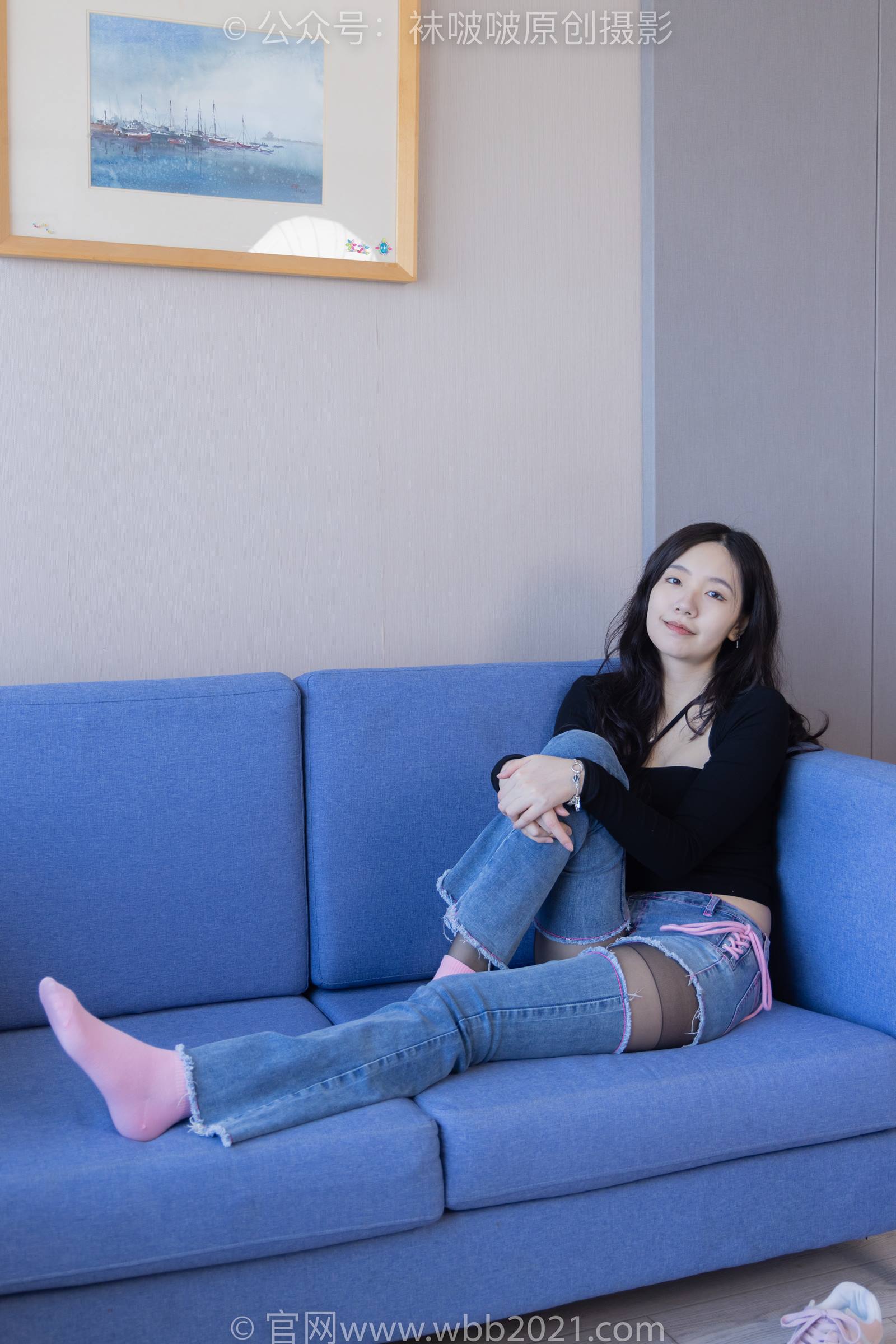 图片[53]-[BoBoSocks袜啵啵]NO.317 小甜豆-运动鞋、可拆卸牛仔裤、粉色棉袜、黑丝、裤里丝[140P] – 速更版-美库