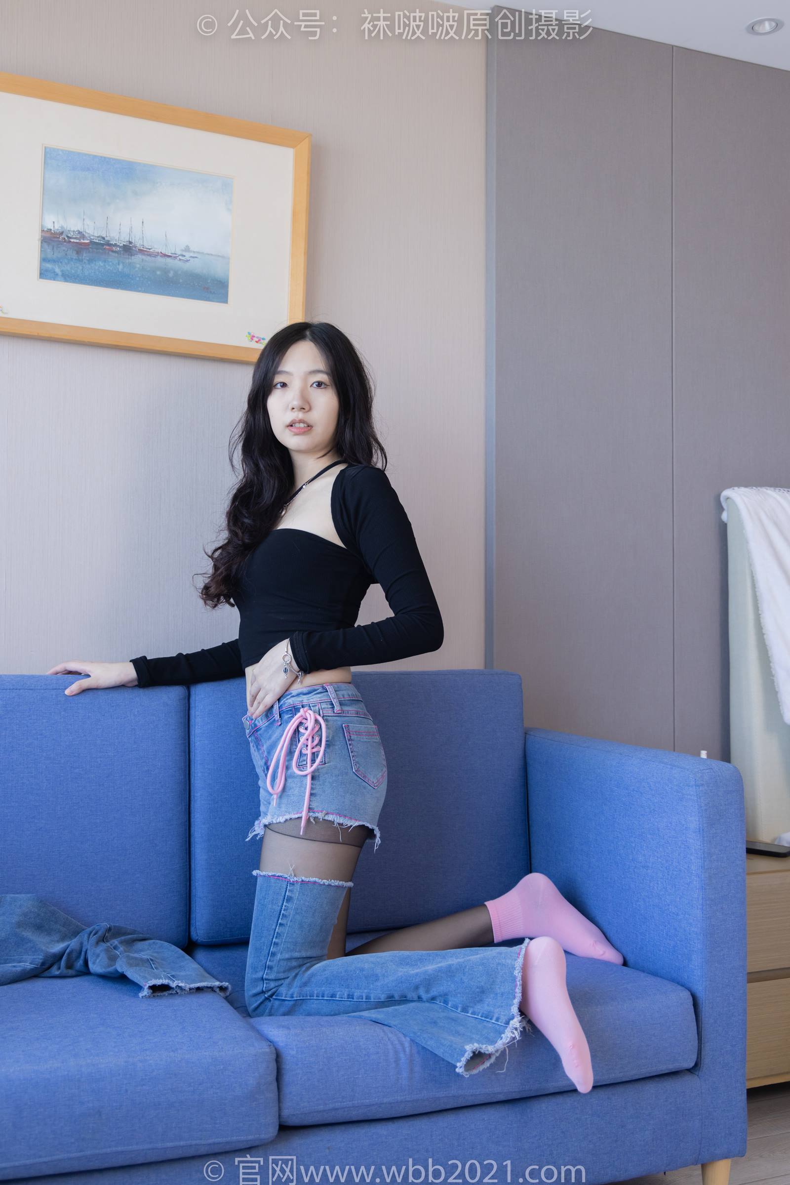 图片[69]-[BoBoSocks袜啵啵]NO.317 小甜豆-运动鞋、可拆卸牛仔裤、粉色棉袜、黑丝、裤里丝[140P] – 速更版-美库