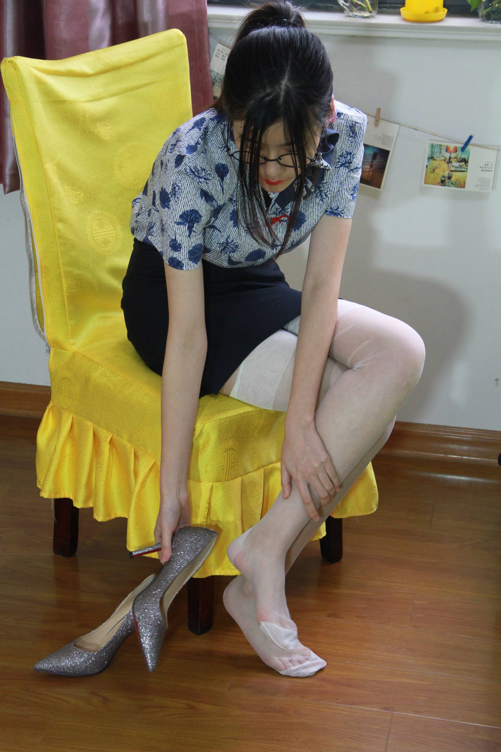 图片[37]-自由摄影 No.004 质感的制服搭配长筒0D长筒丝 [78P] – 速更版-美库