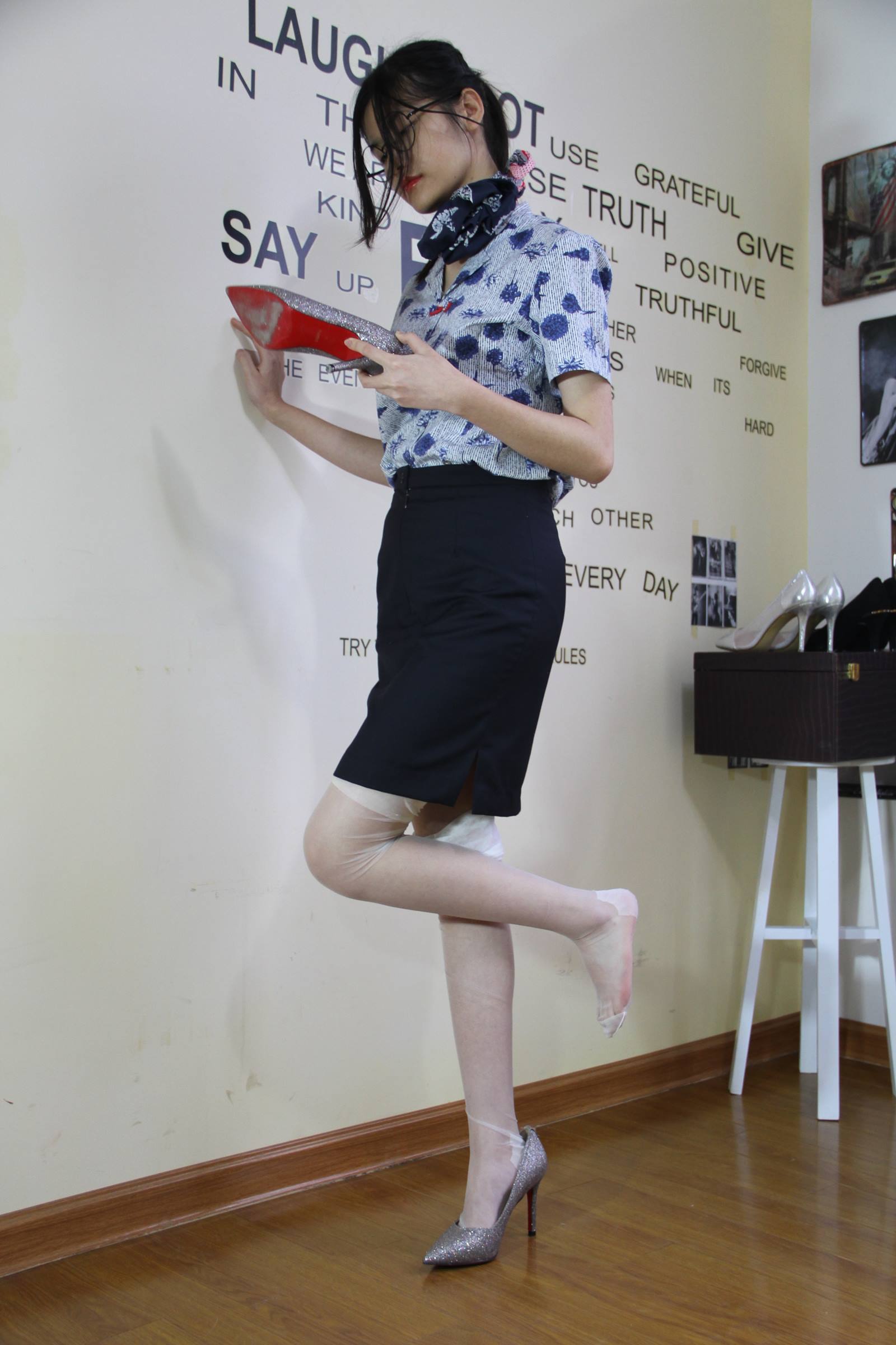 图片[58]-自由摄影 No.004 质感的制服搭配长筒0D长筒丝 [78P] – 速更版-美库