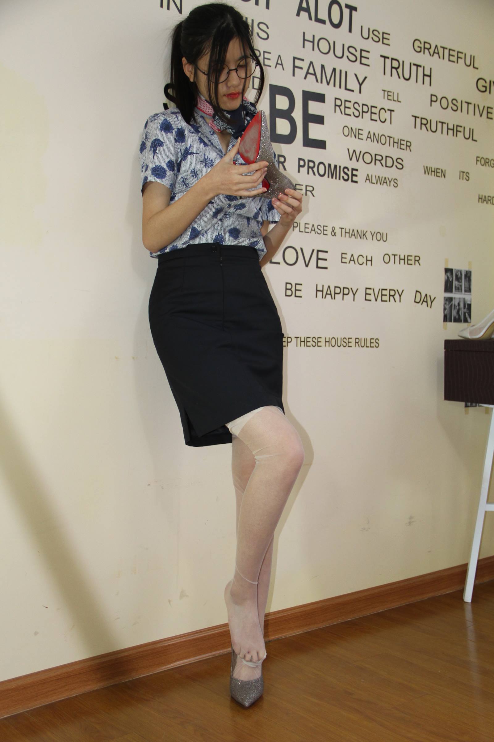 图片[61]-自由摄影 No.004 质感的制服搭配长筒0D长筒丝 [78P] – 速更版-美库