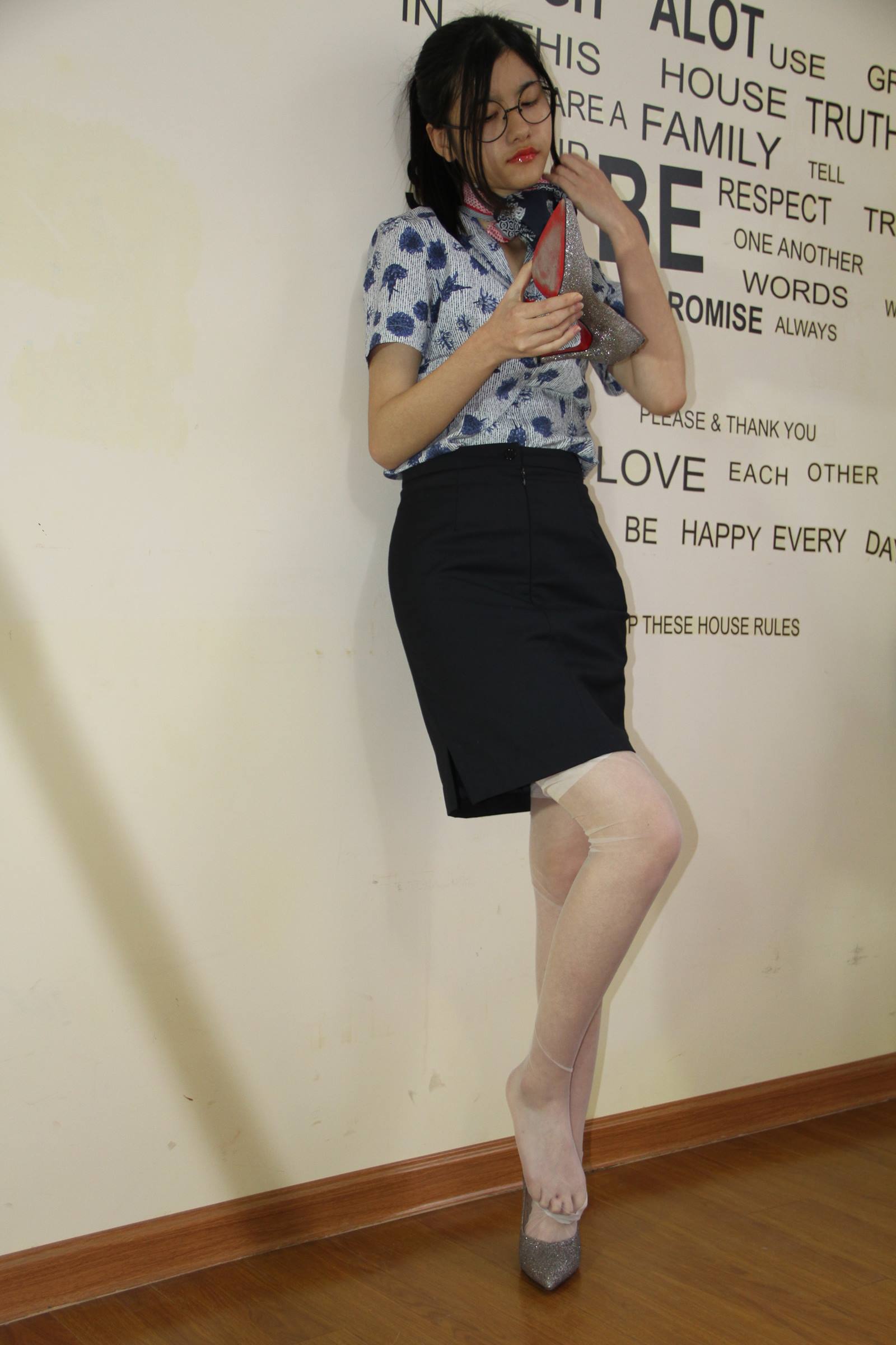 图片[62]-自由摄影 No.004 质感的制服搭配长筒0D长筒丝 [78P] – 速更版-美库