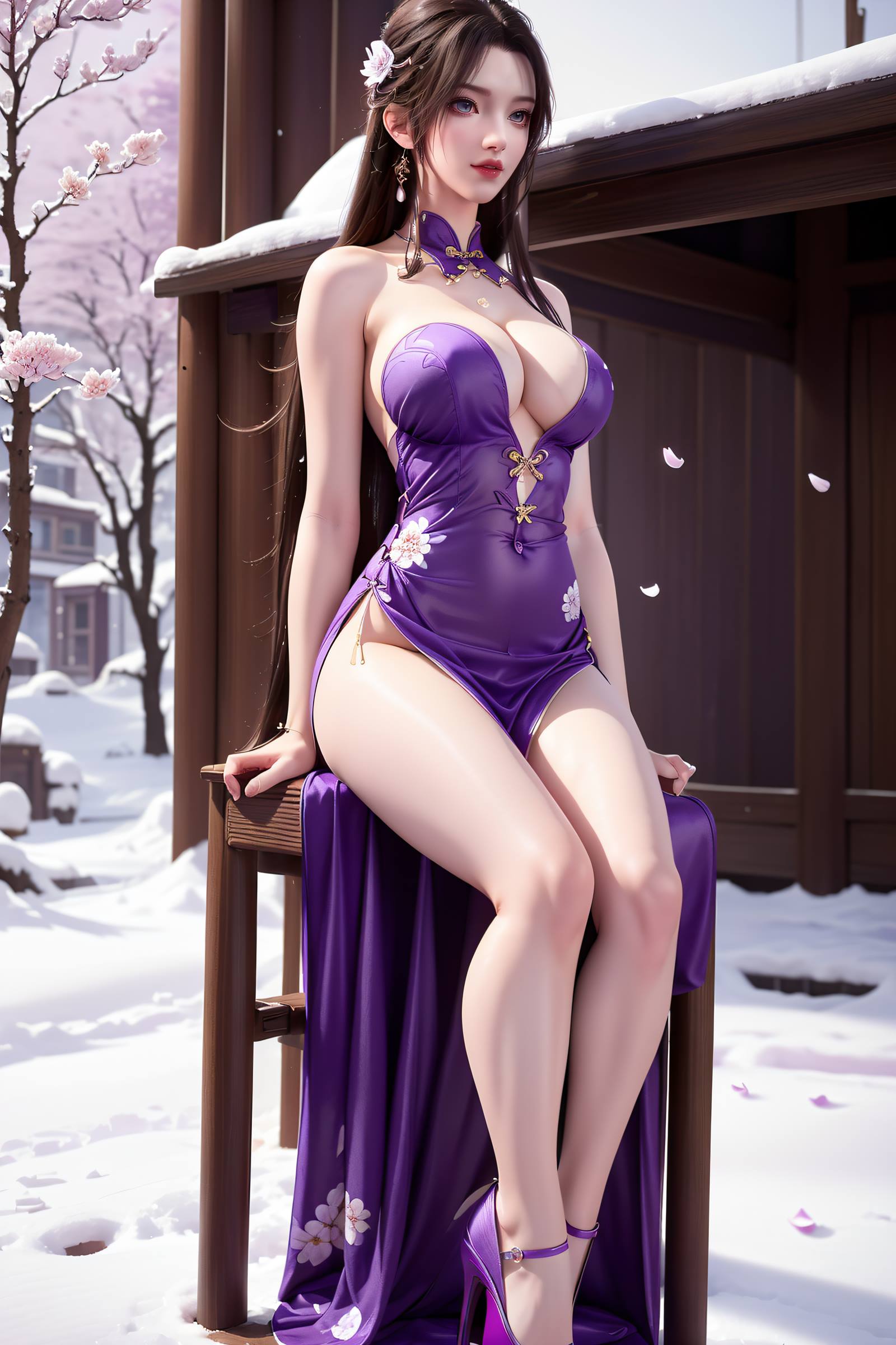 图片[14]-AI绘画 114 完美世界-清漪 雪地礼服写真[30P] – 速更版-美库