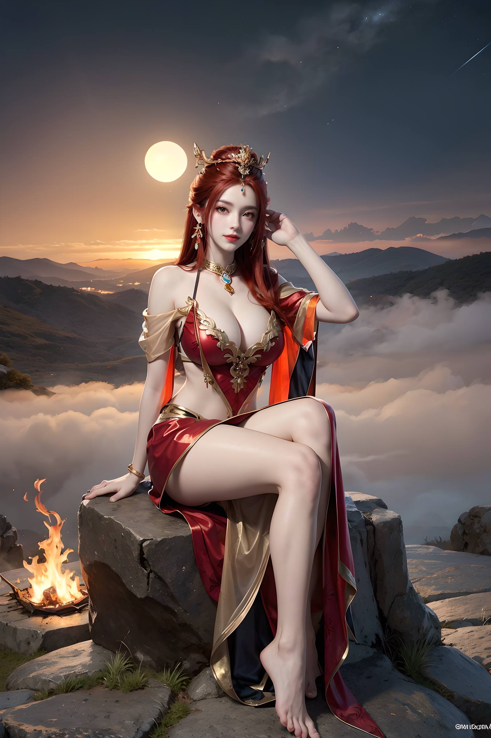 图片[11]-AI绘画 116 完美世界-曼珠沙华 户外红色礼服[109P] – 速更版-美库