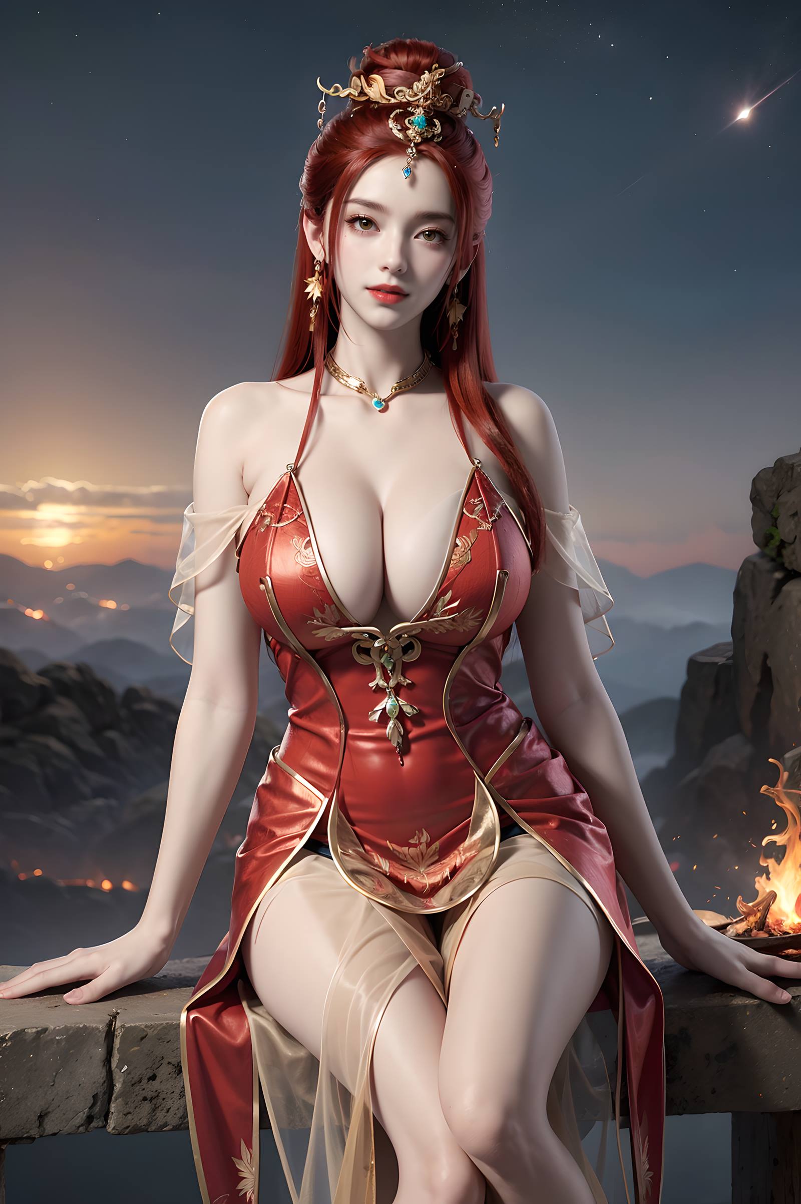 图片[12]-AI绘画 116 完美世界-曼珠沙华 户外红色礼服[109P] – 速更版-美库