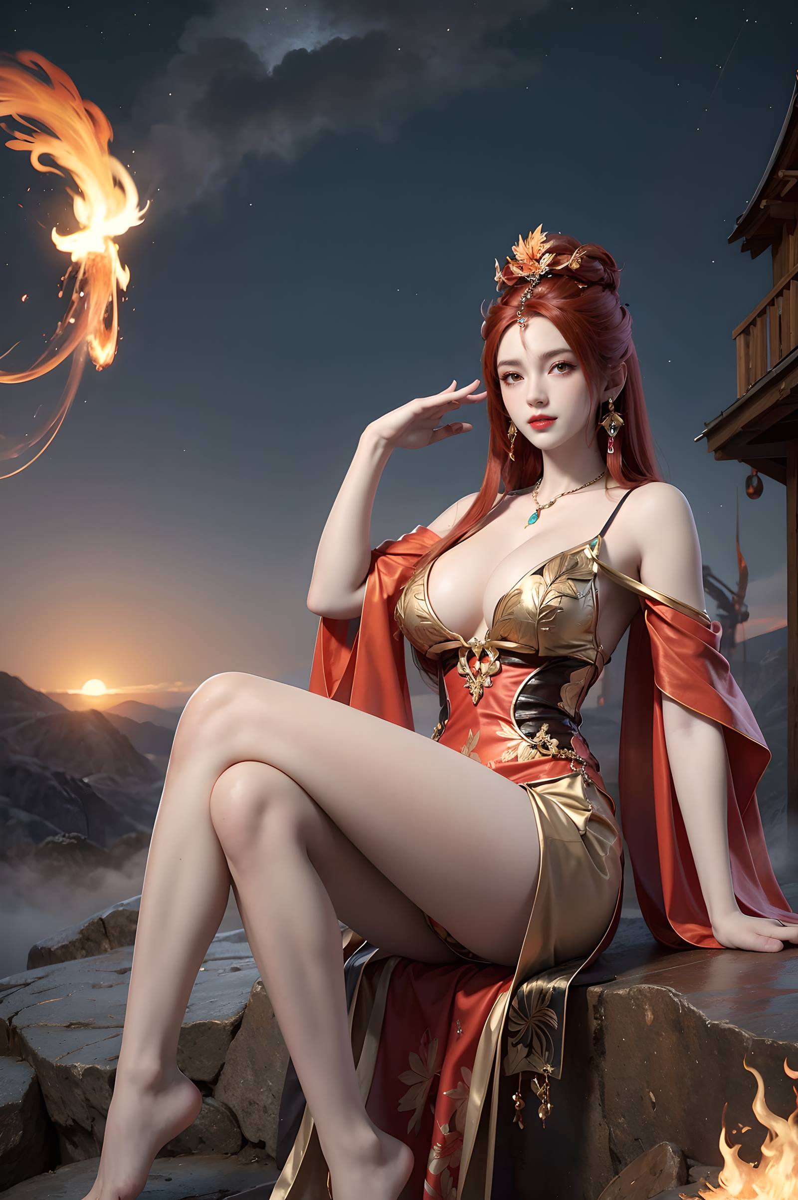 图片[15]-AI绘画 116 完美世界-曼珠沙华 户外红色礼服[109P] – 速更版-美库