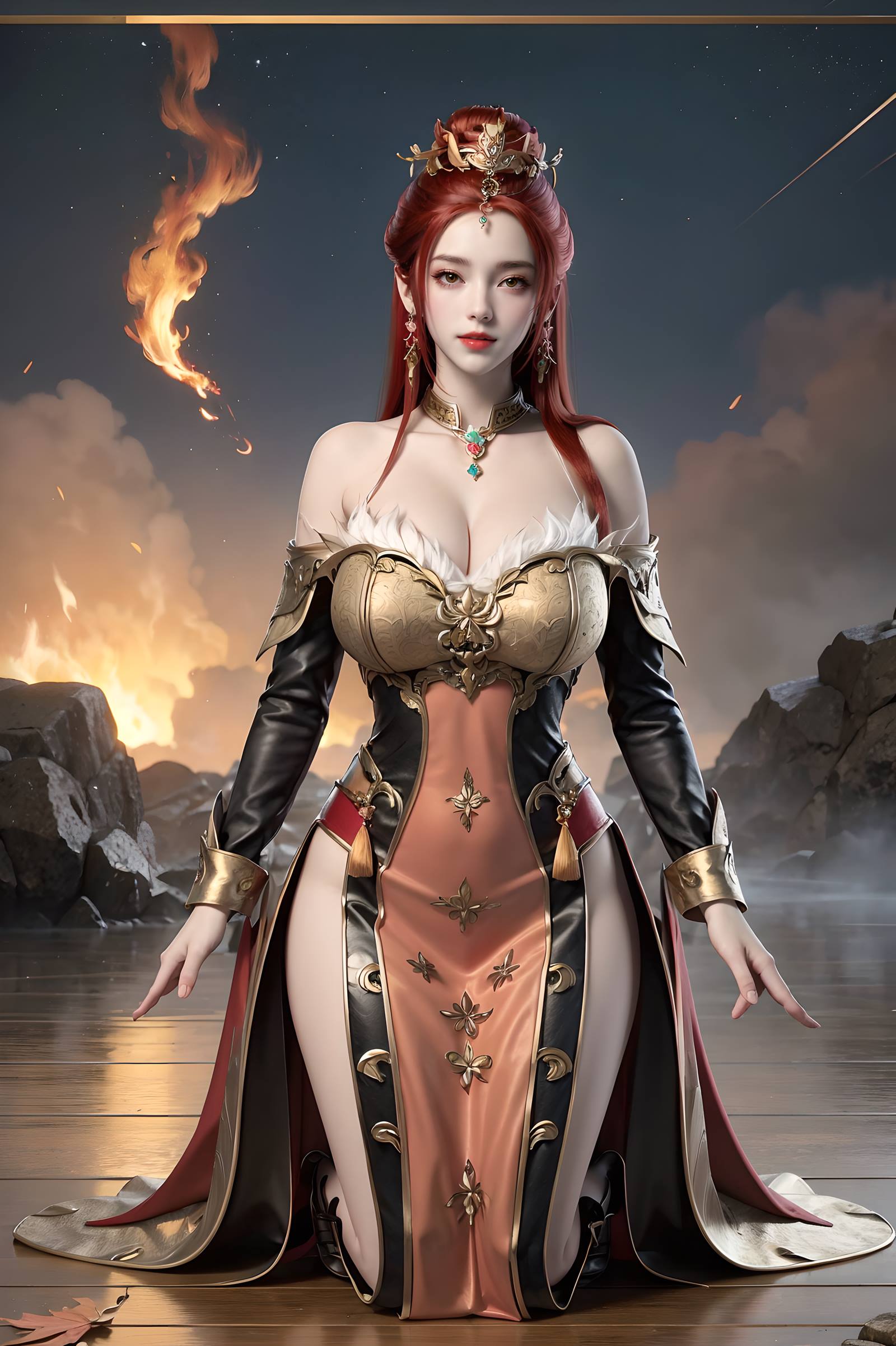 图片[17]-AI绘画 116 完美世界-曼珠沙华 户外红色礼服[109P] – 速更版-美库