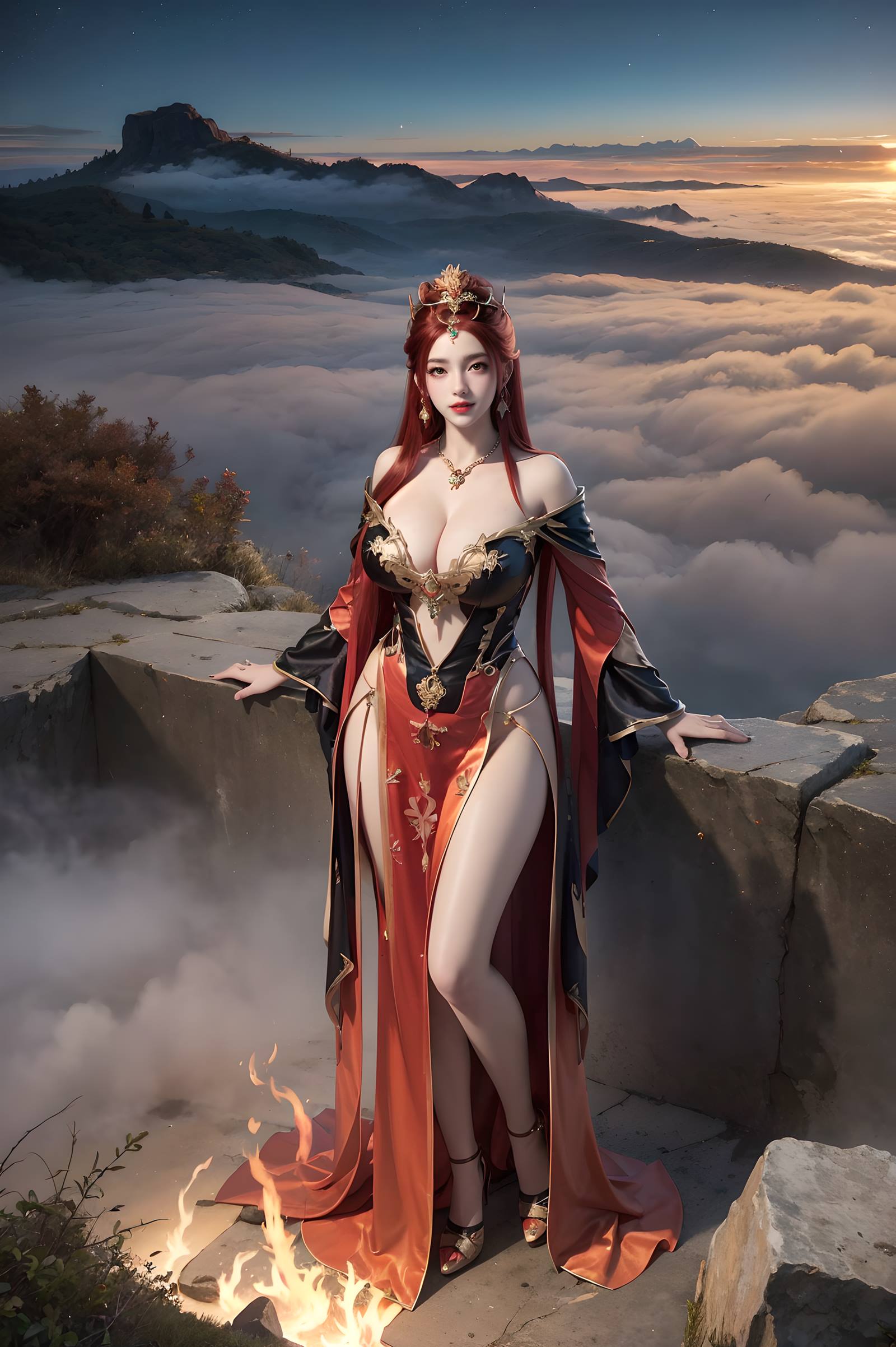 图片[19]-AI绘画 116 完美世界-曼珠沙华 户外红色礼服[109P] – 速更版-美库