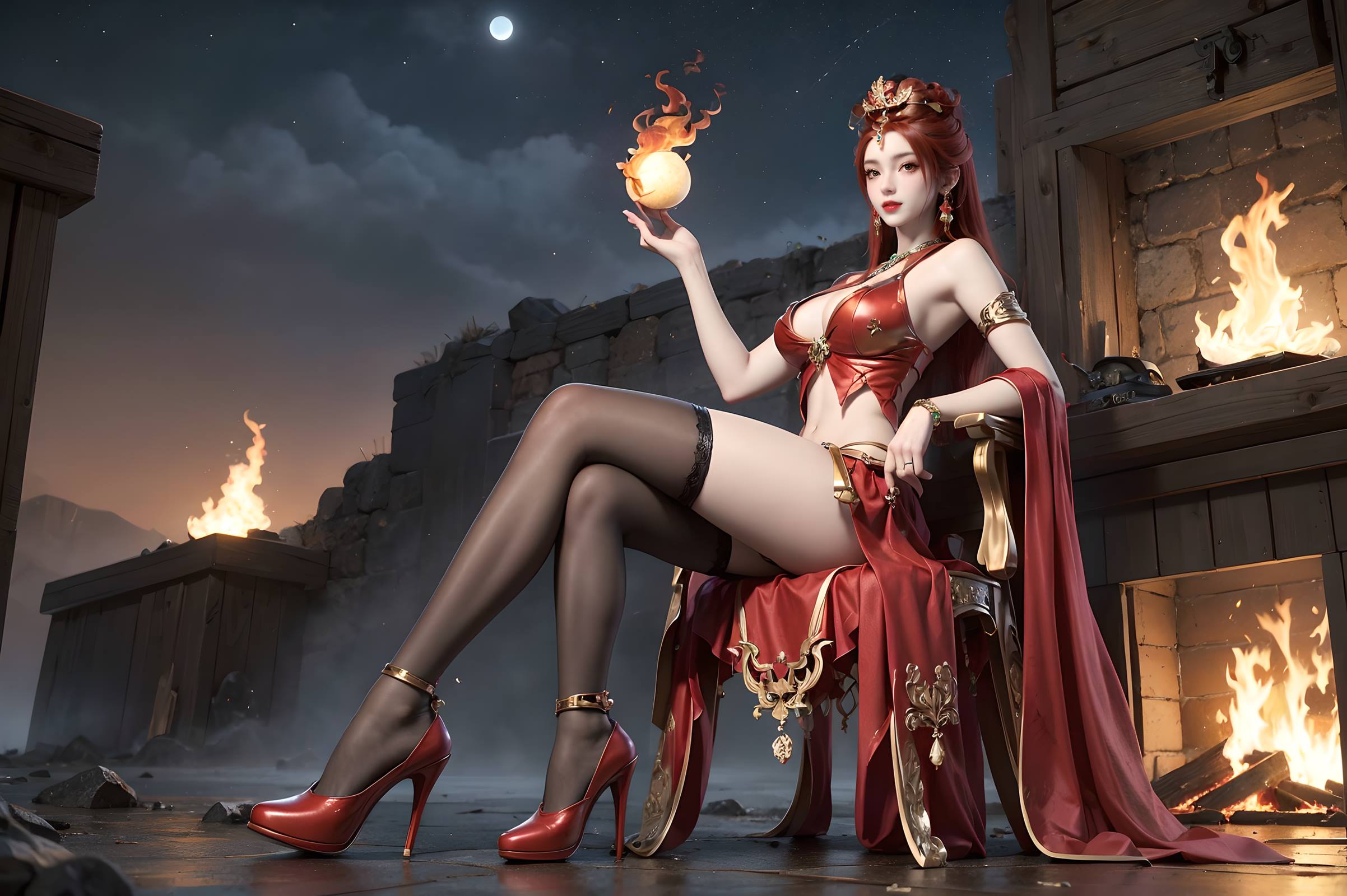 图片[21]-AI绘画 116 完美世界-曼珠沙华 户外红色礼服[109P] – 速更版-美库