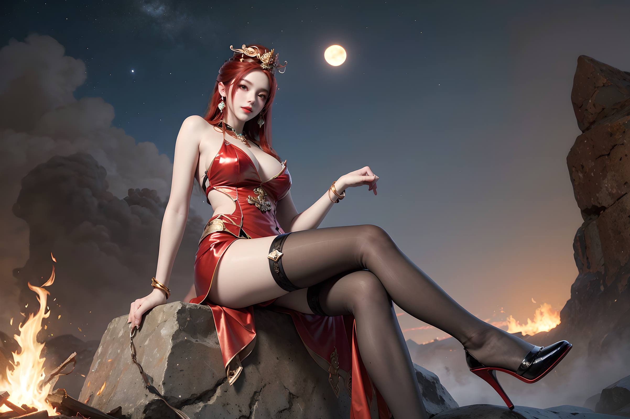 图片[24]-AI绘画 116 完美世界-曼珠沙华 户外红色礼服[109P] – 速更版-美库