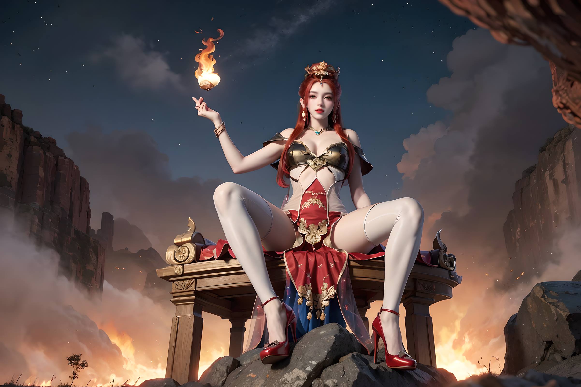 图片[25]-AI绘画 116 完美世界-曼珠沙华 户外红色礼服[109P] – 速更版-美库