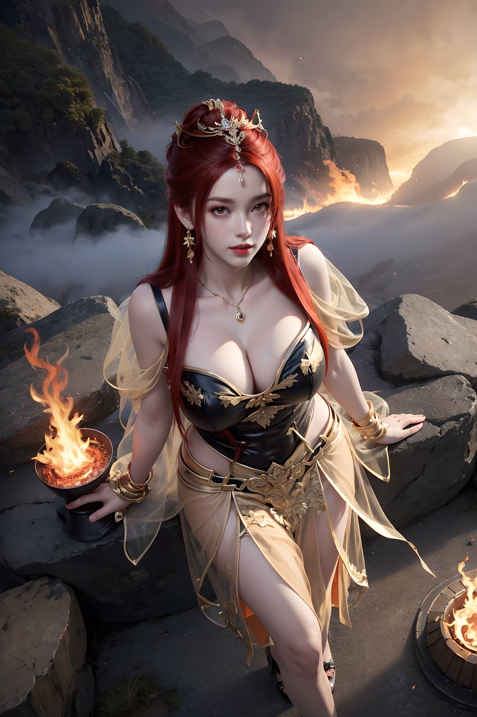 图片[26]-AI绘画 116 完美世界-曼珠沙华 户外红色礼服[109P] – 速更版-美库