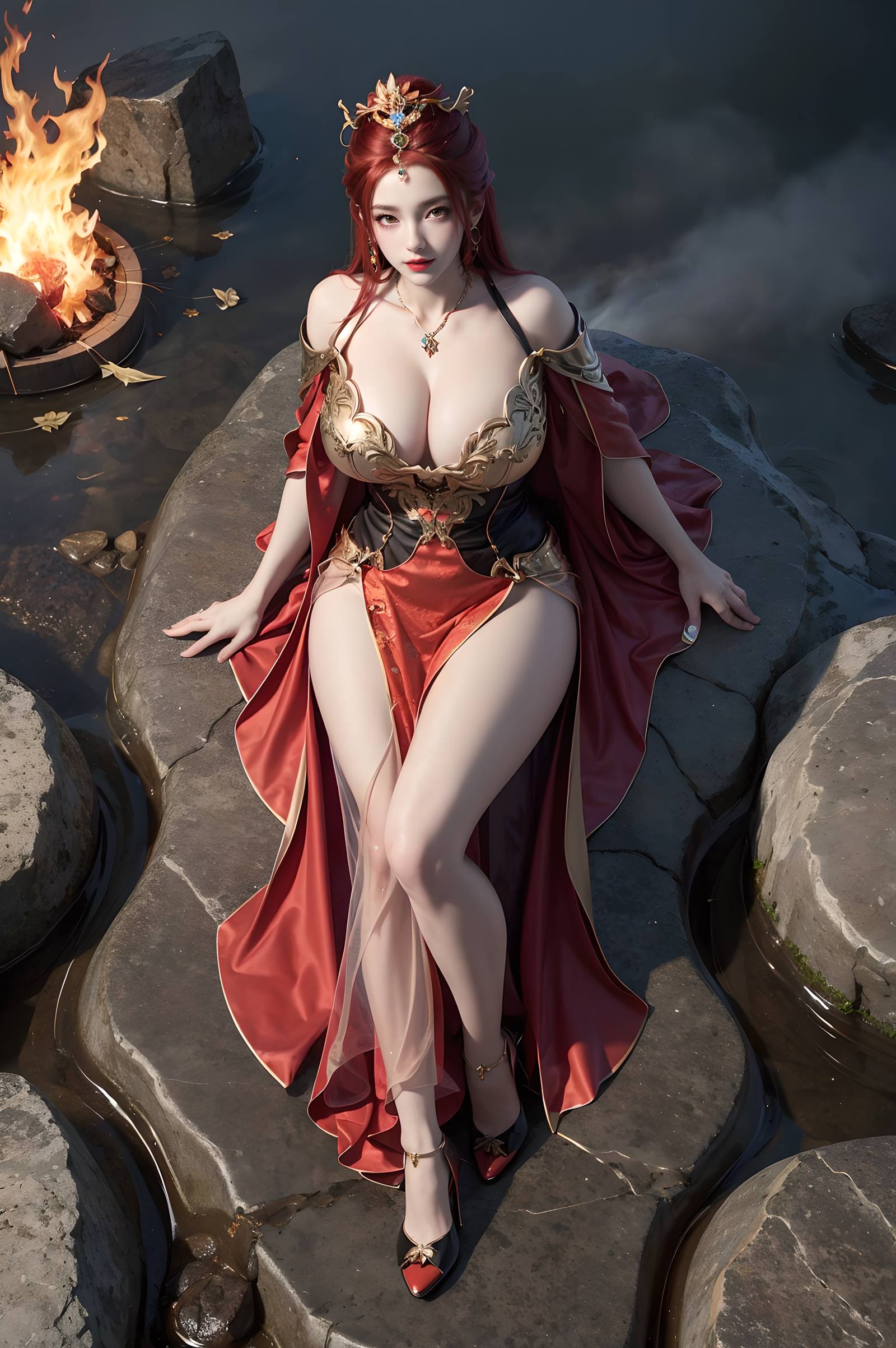 图片[27]-AI绘画 116 完美世界-曼珠沙华 户外红色礼服[109P] – 速更版-美库