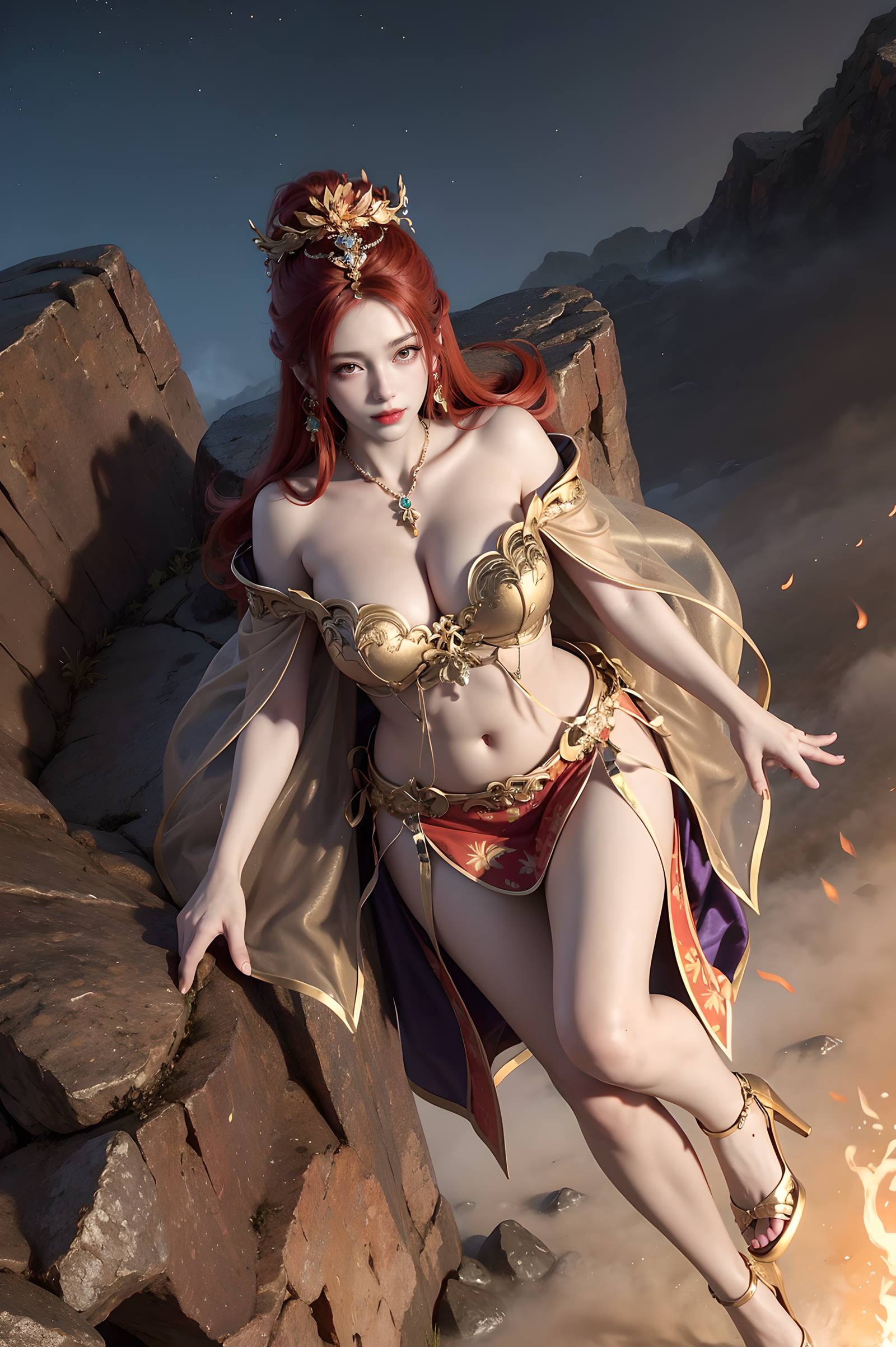 图片[28]-AI绘画 116 完美世界-曼珠沙华 户外红色礼服[109P] – 速更版-美库