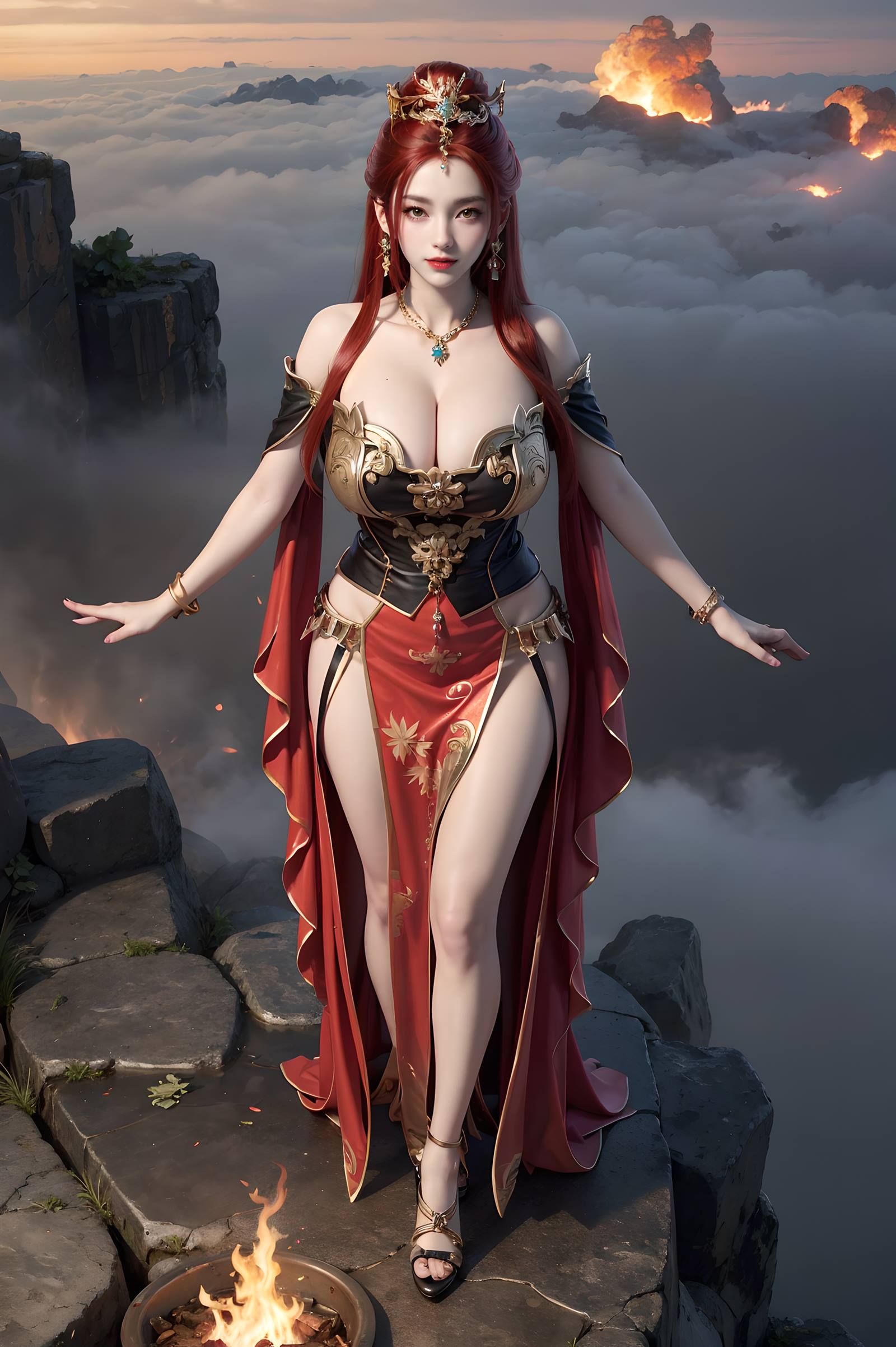 图片[30]-AI绘画 116 完美世界-曼珠沙华 户外红色礼服[109P] – 速更版-美库