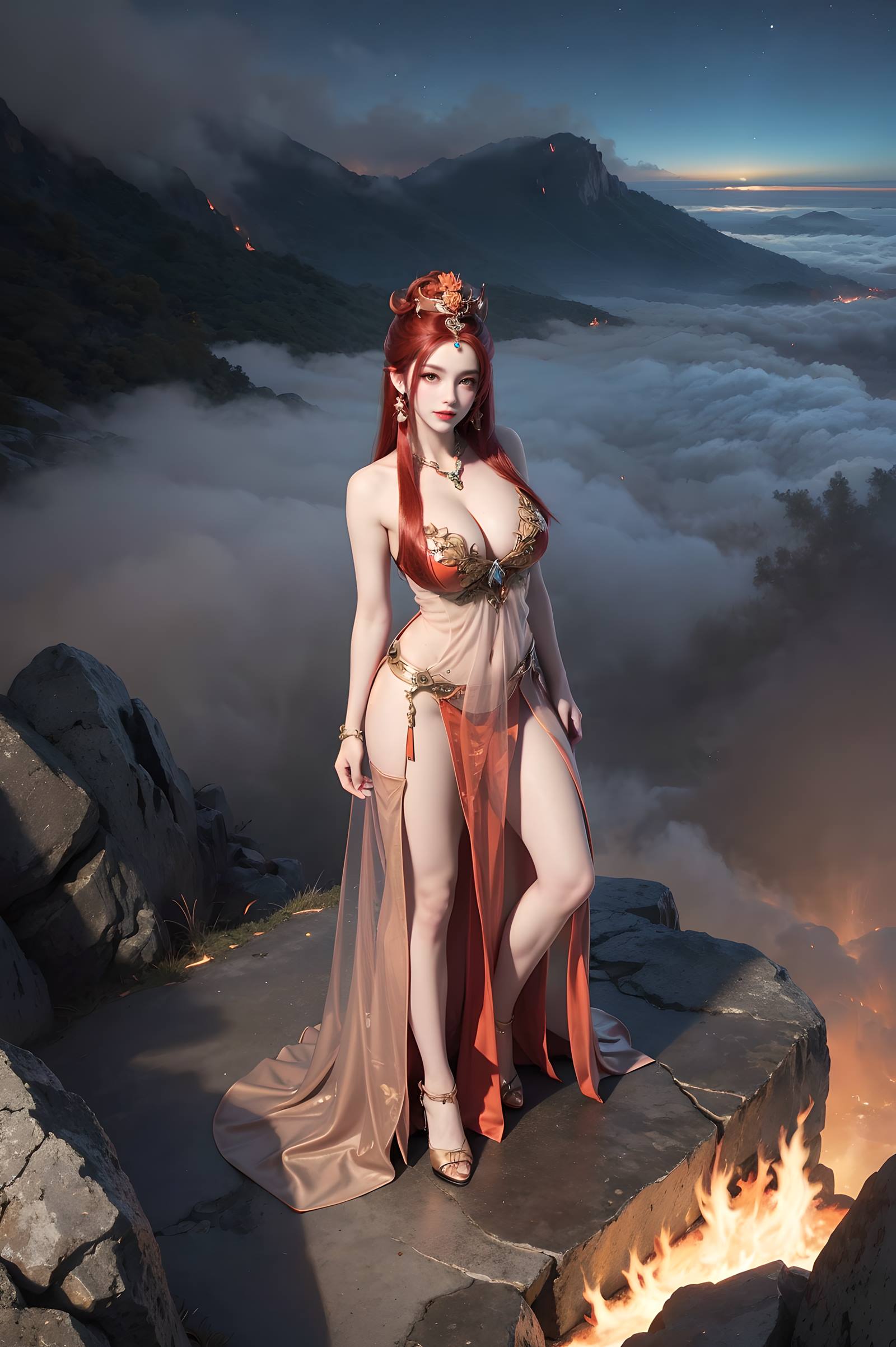 图片[33]-AI绘画 116 完美世界-曼珠沙华 户外红色礼服[109P] – 速更版-美库