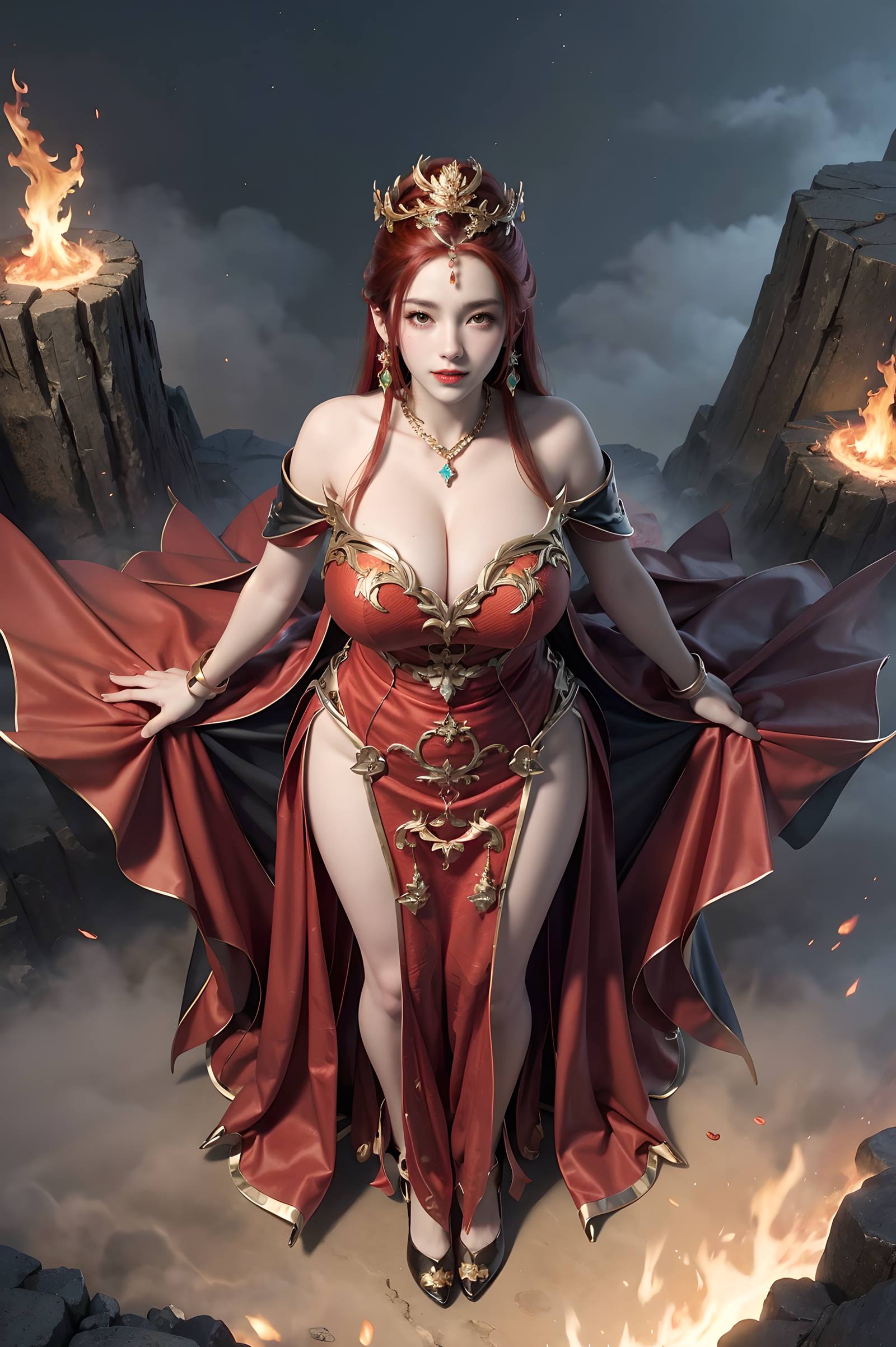 图片[34]-AI绘画 116 完美世界-曼珠沙华 户外红色礼服[109P] – 速更版-美库