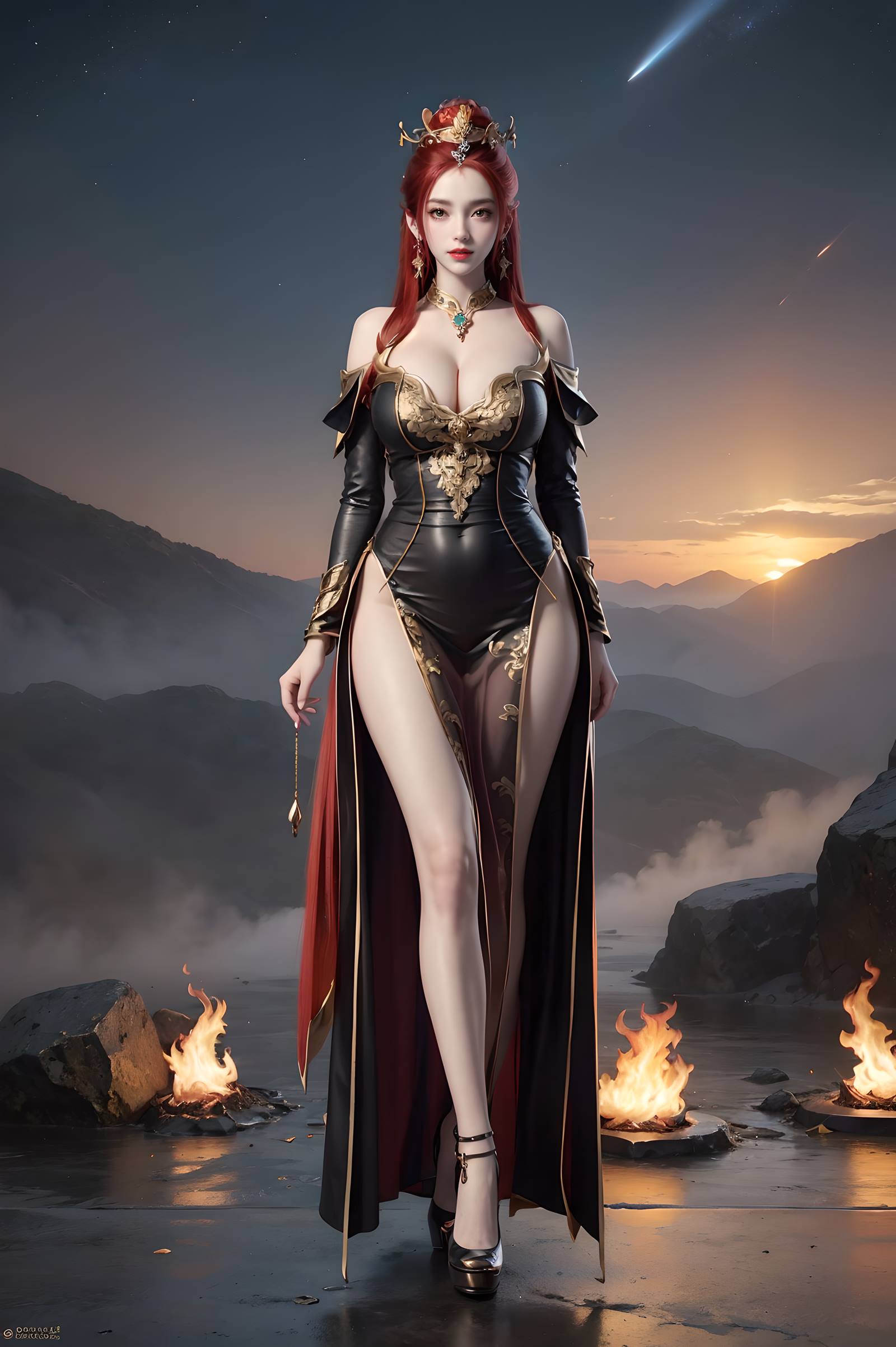 图片[35]-AI绘画 116 完美世界-曼珠沙华 户外红色礼服[109P] – 速更版-美库