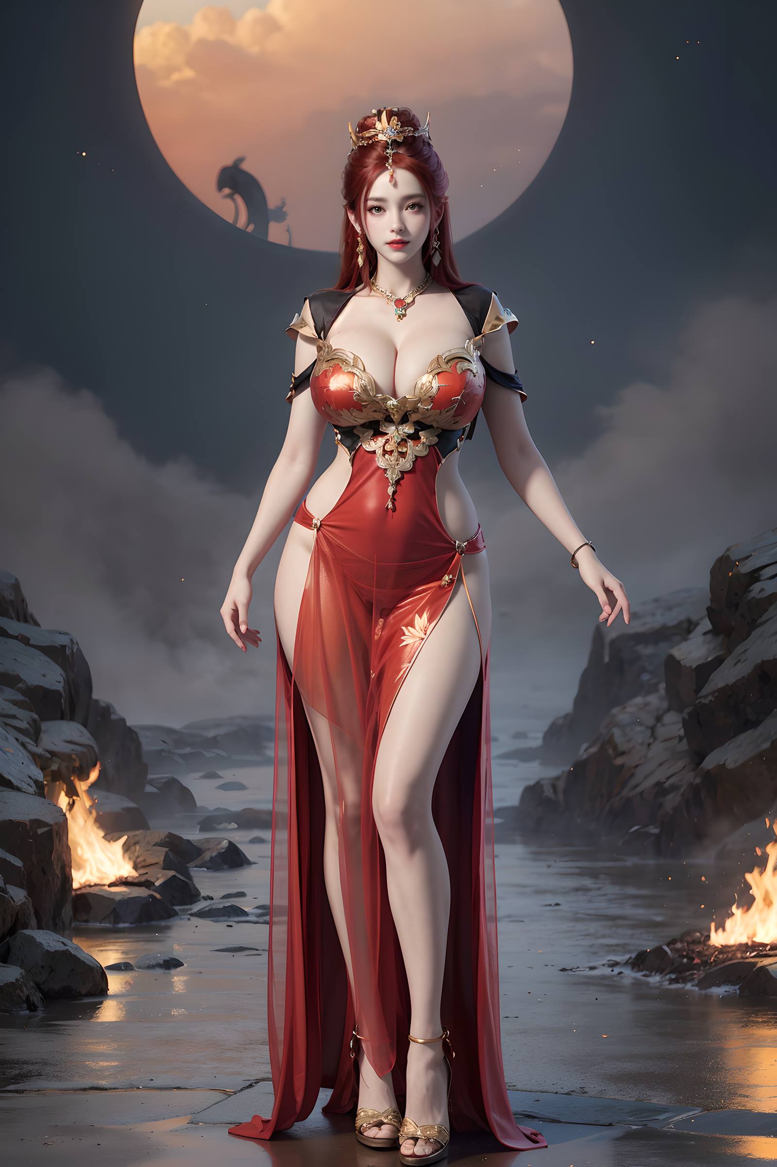 图片[36]-AI绘画 116 完美世界-曼珠沙华 户外红色礼服[109P] – 速更版-美库