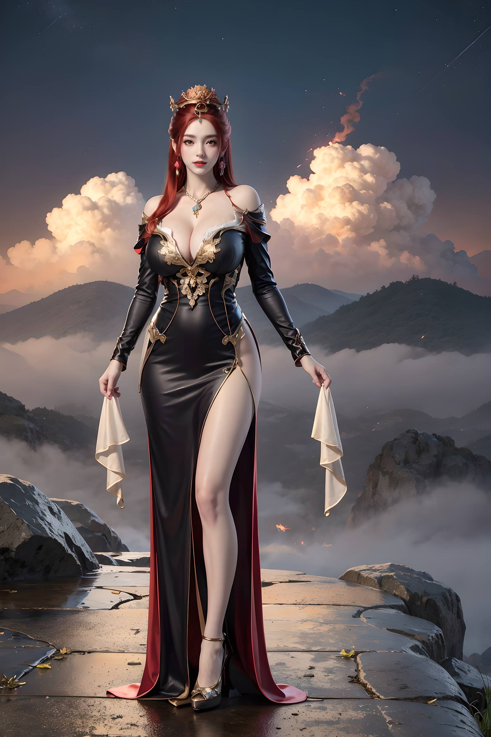 图片[40]-AI绘画 116 完美世界-曼珠沙华 户外红色礼服[109P] – 速更版-美库