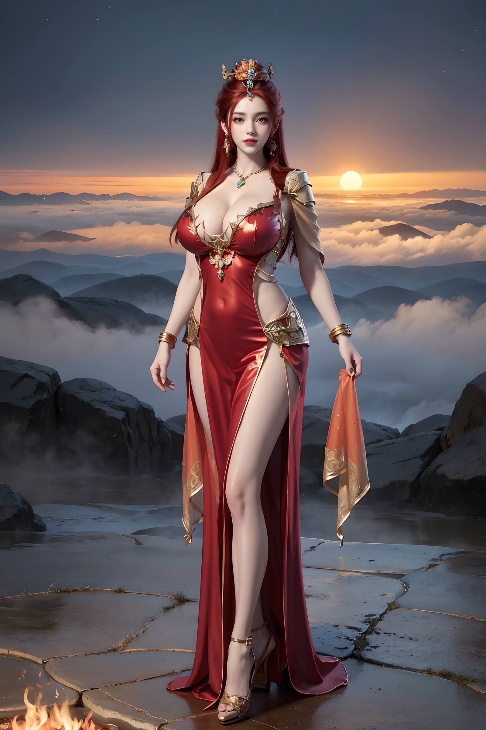 图片[44]-AI绘画 116 完美世界-曼珠沙华 户外红色礼服[109P] – 速更版-美库