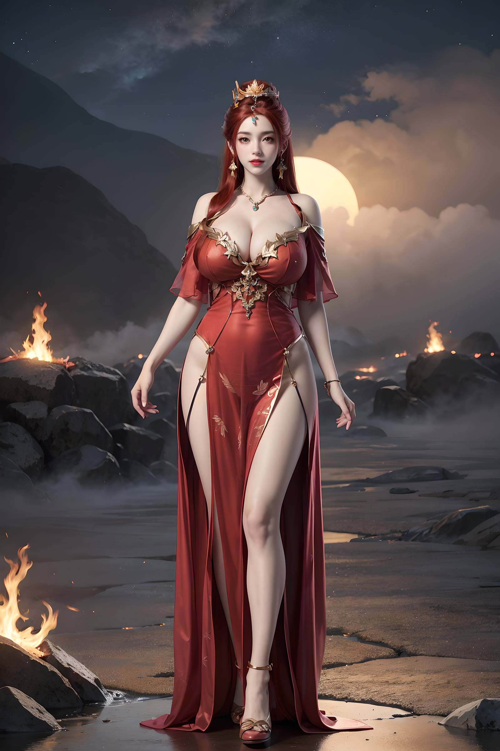 图片[49]-AI绘画 116 完美世界-曼珠沙华 户外红色礼服[109P] – 速更版-美库