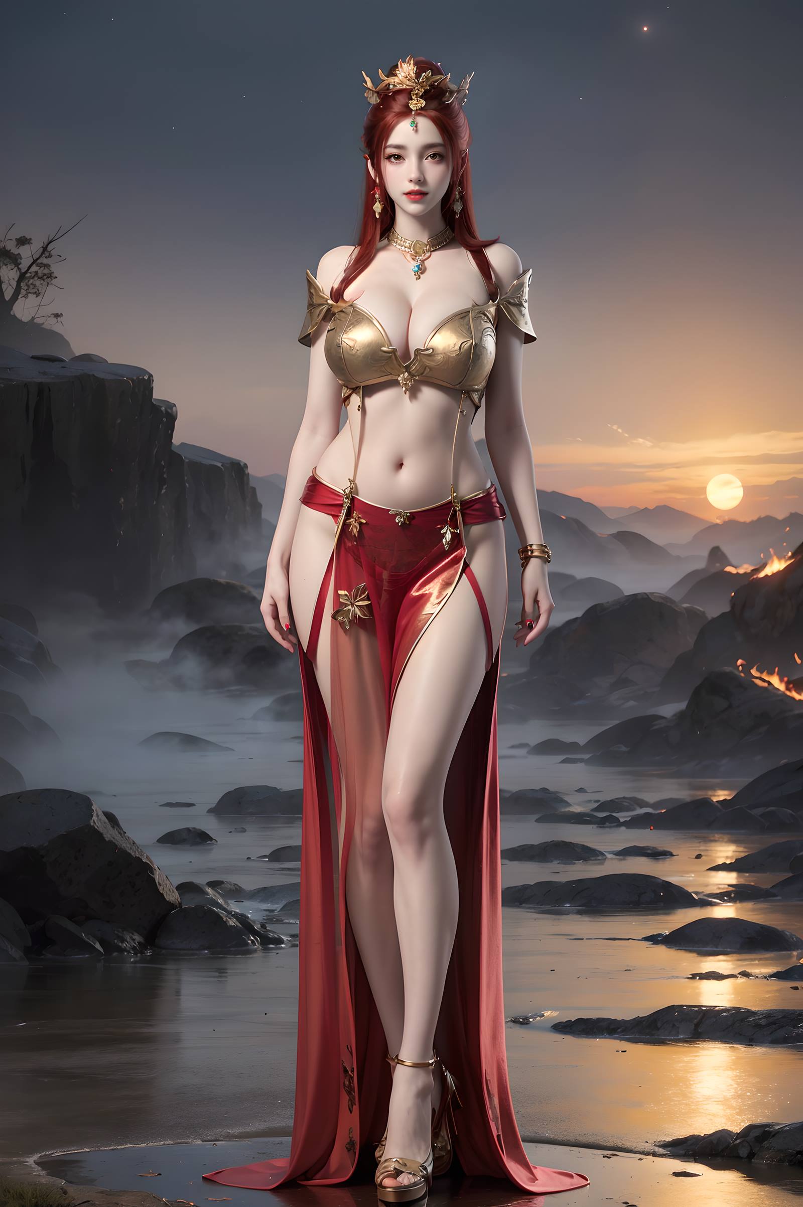 图片[56]-AI绘画 116 完美世界-曼珠沙华 户外红色礼服[109P] – 速更版-美库