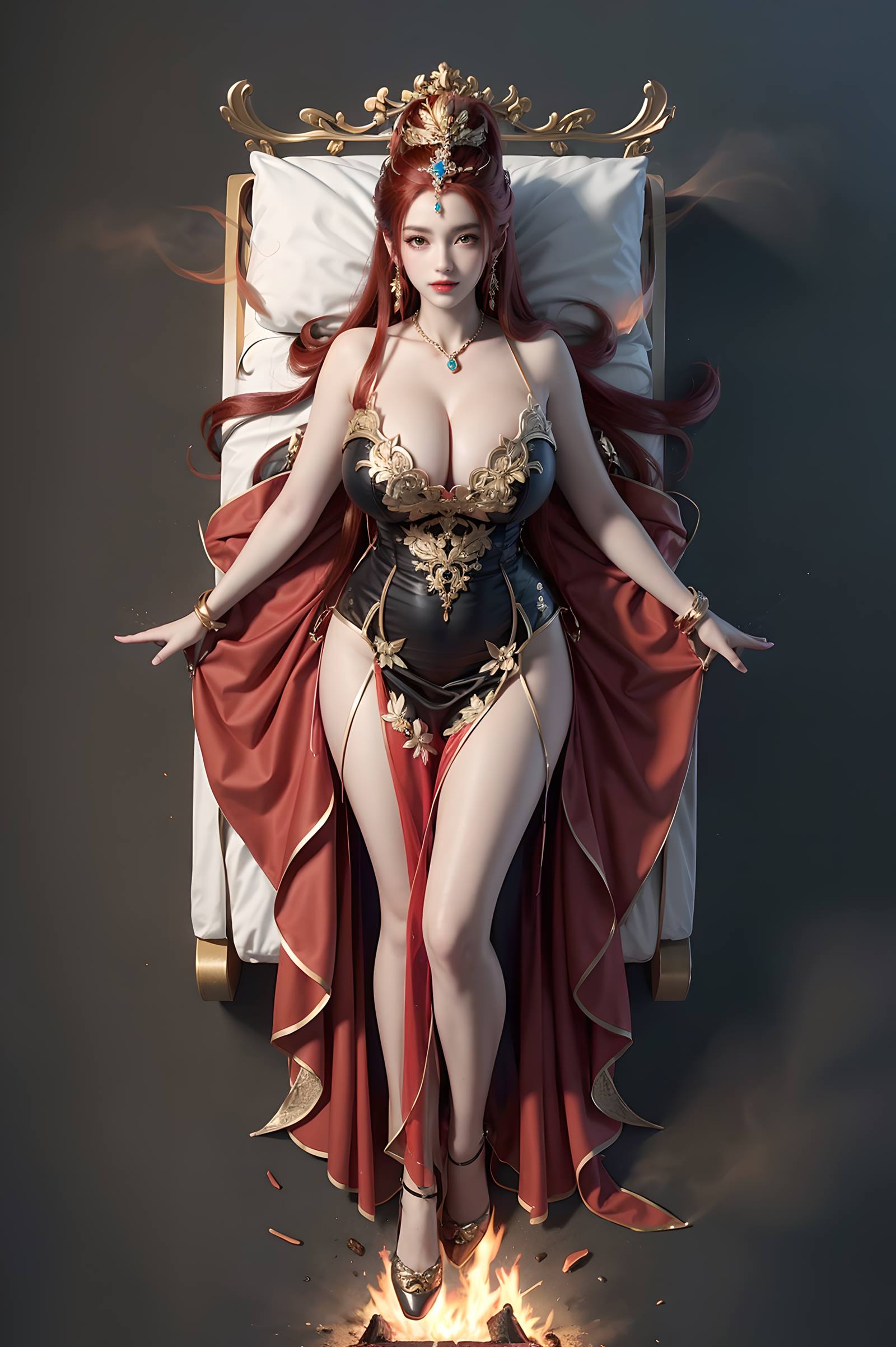 图片[60]-AI绘画 116 完美世界-曼珠沙华 户外红色礼服[109P] – 速更版-美库