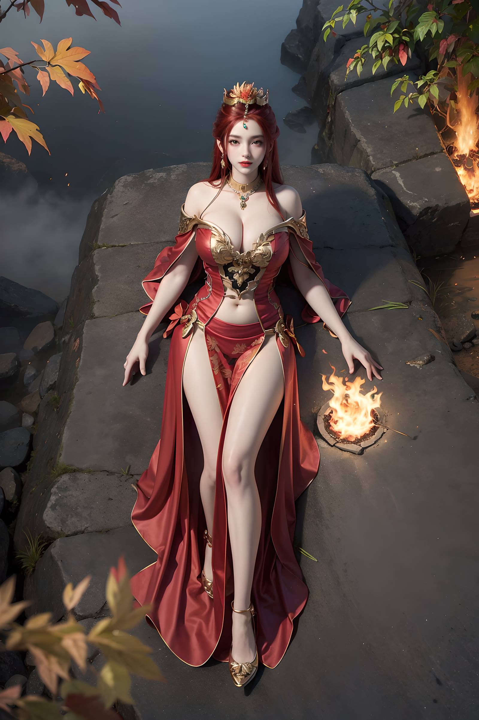 图片[62]-AI绘画 116 完美世界-曼珠沙华 户外红色礼服[109P] – 速更版-美库