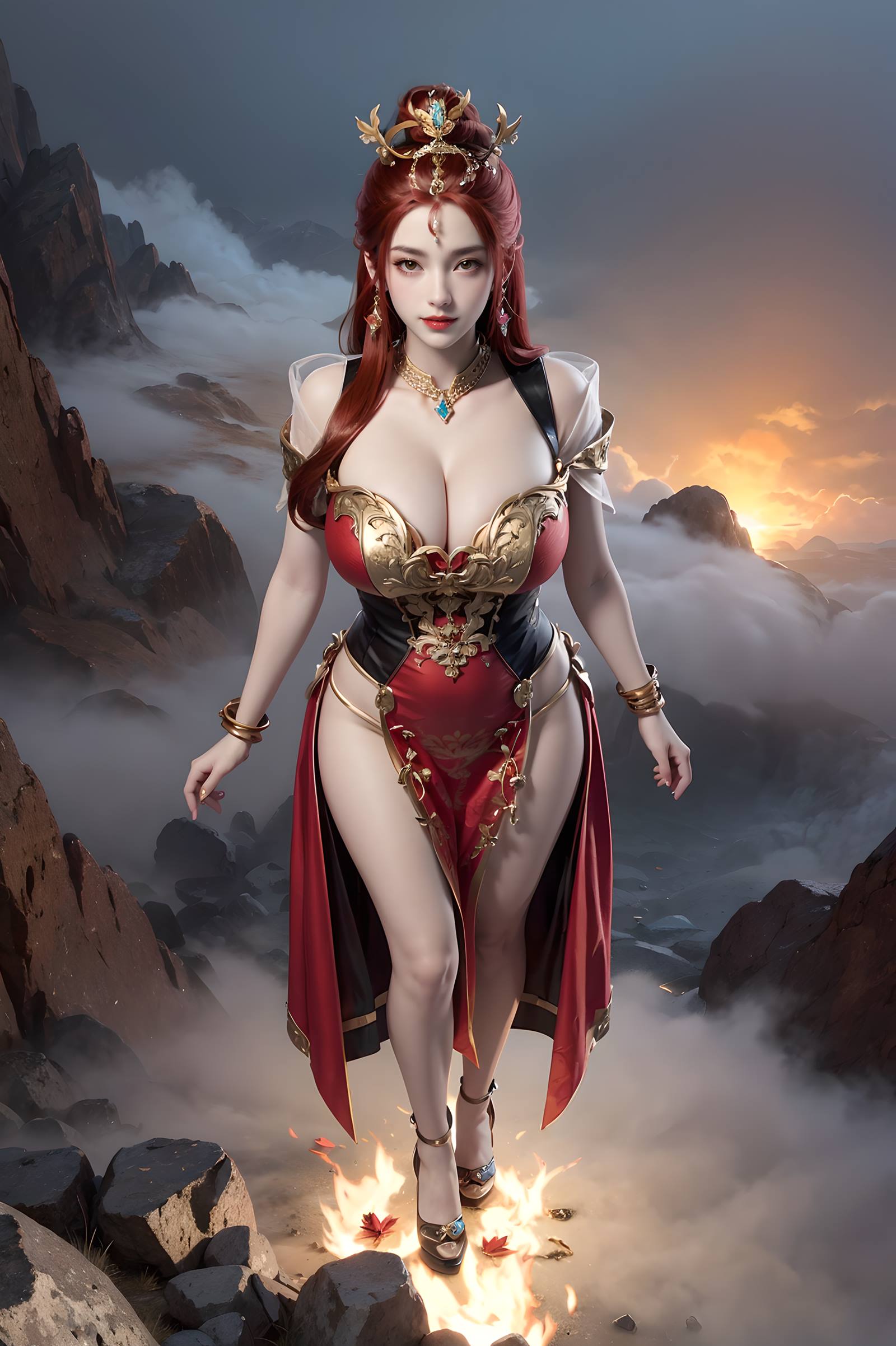 图片[64]-AI绘画 116 完美世界-曼珠沙华 户外红色礼服[109P] – 速更版-美库