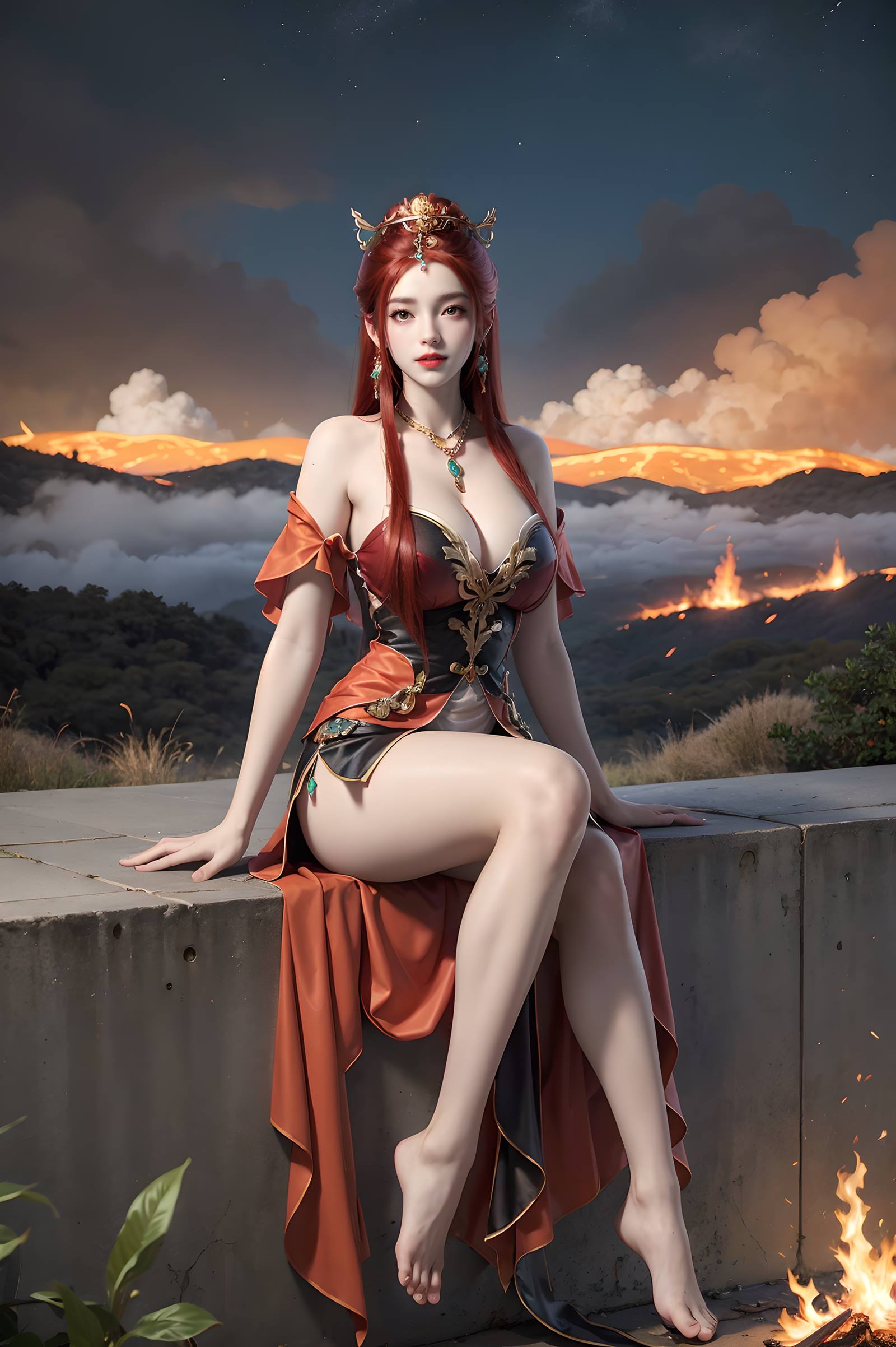 图片[66]-AI绘画 116 完美世界-曼珠沙华 户外红色礼服[109P] – 速更版-美库