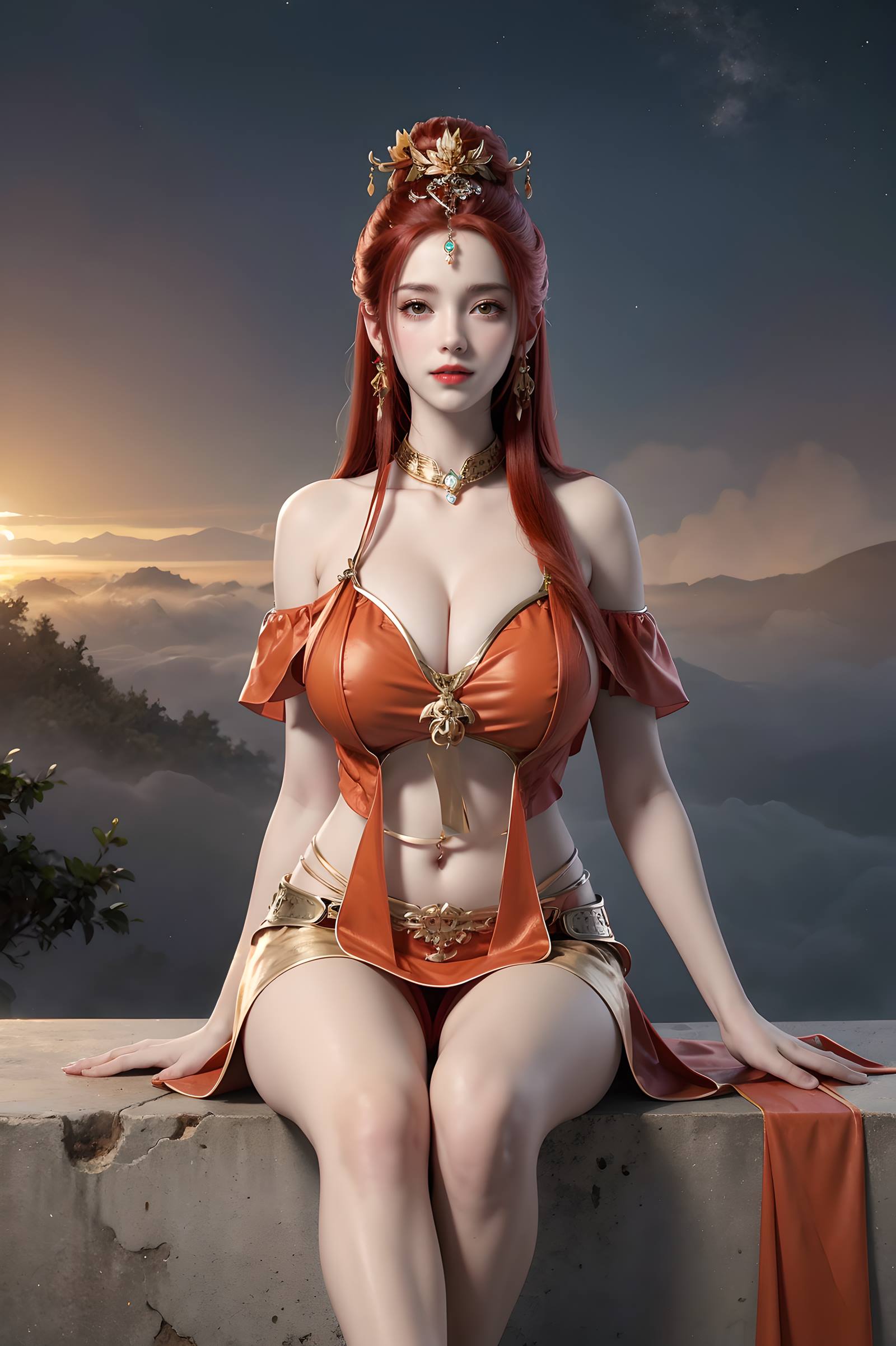 图片[67]-AI绘画 116 完美世界-曼珠沙华 户外红色礼服[109P] – 速更版-美库