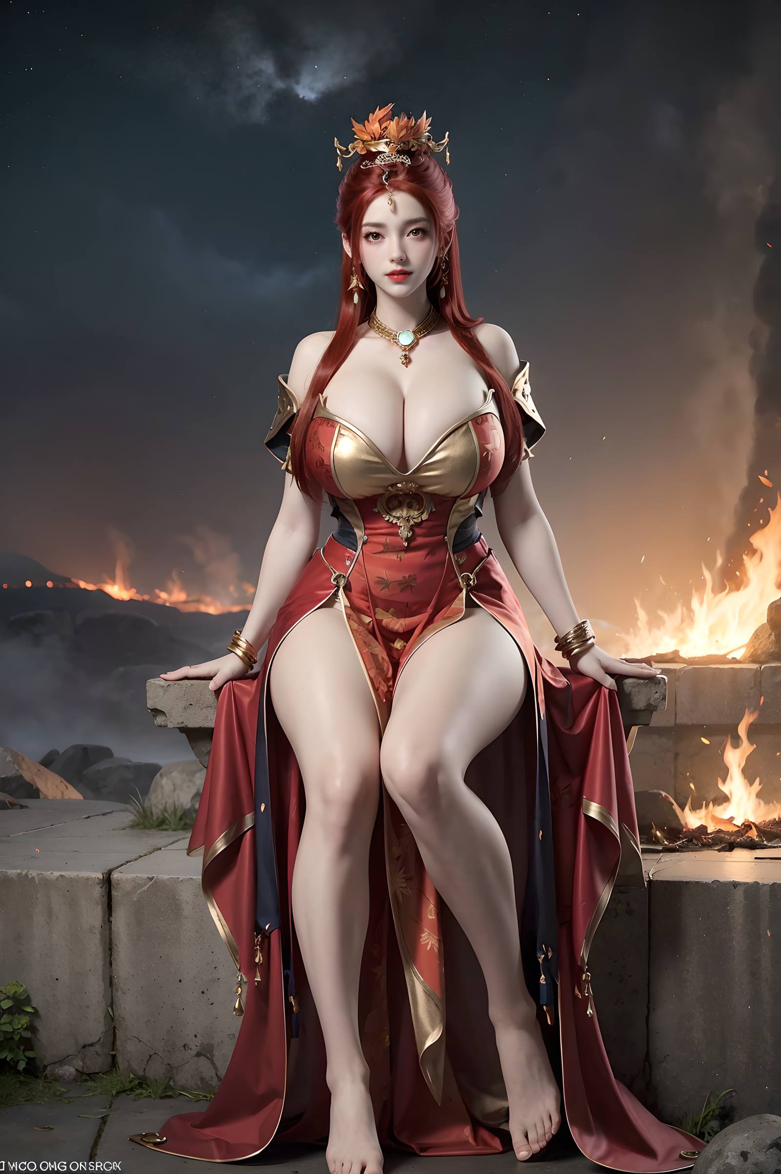 图片[70]-AI绘画 116 完美世界-曼珠沙华 户外红色礼服[109P] – 速更版-美库