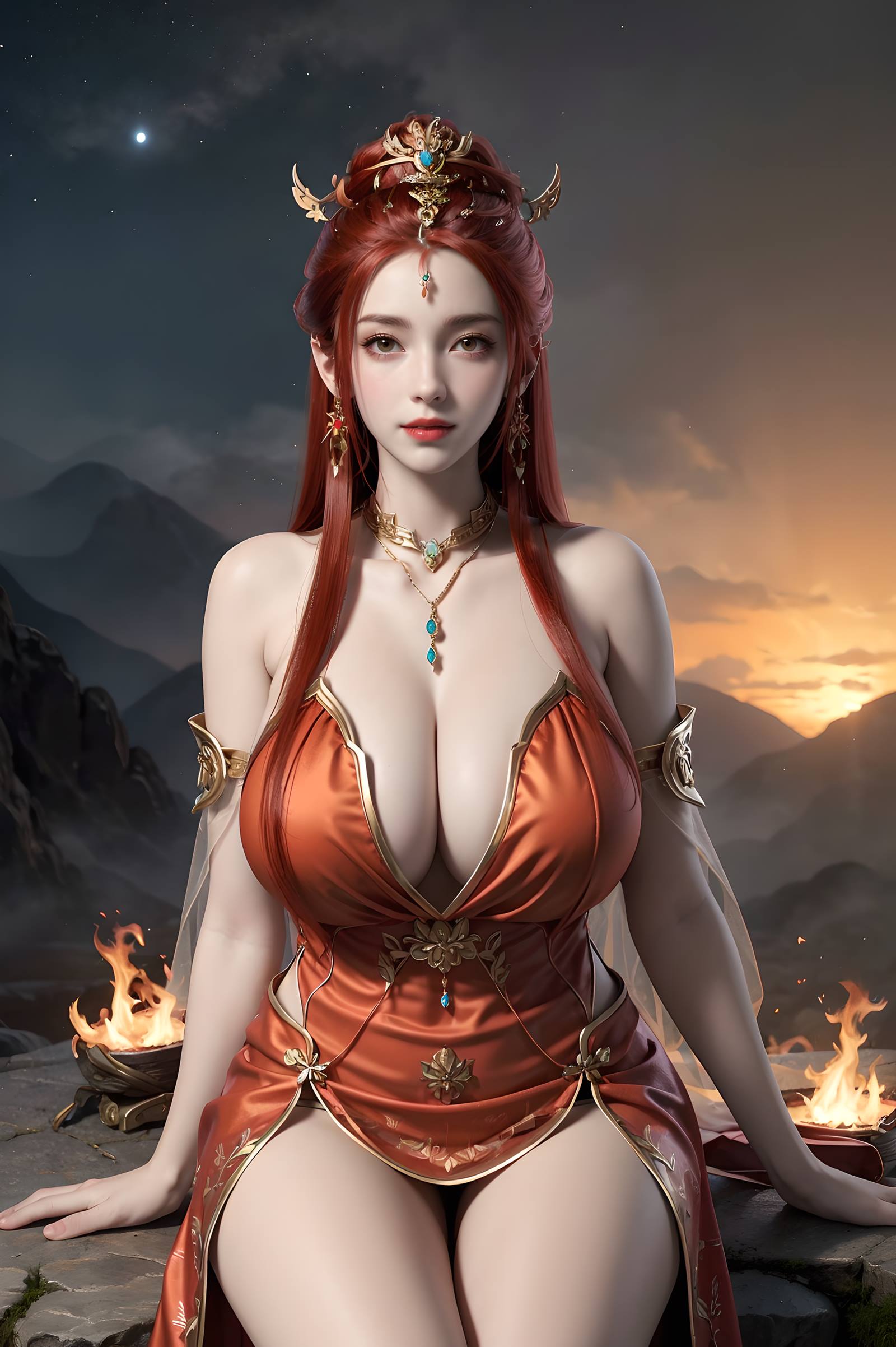 图片[71]-AI绘画 116 完美世界-曼珠沙华 户外红色礼服[109P] – 速更版-美库