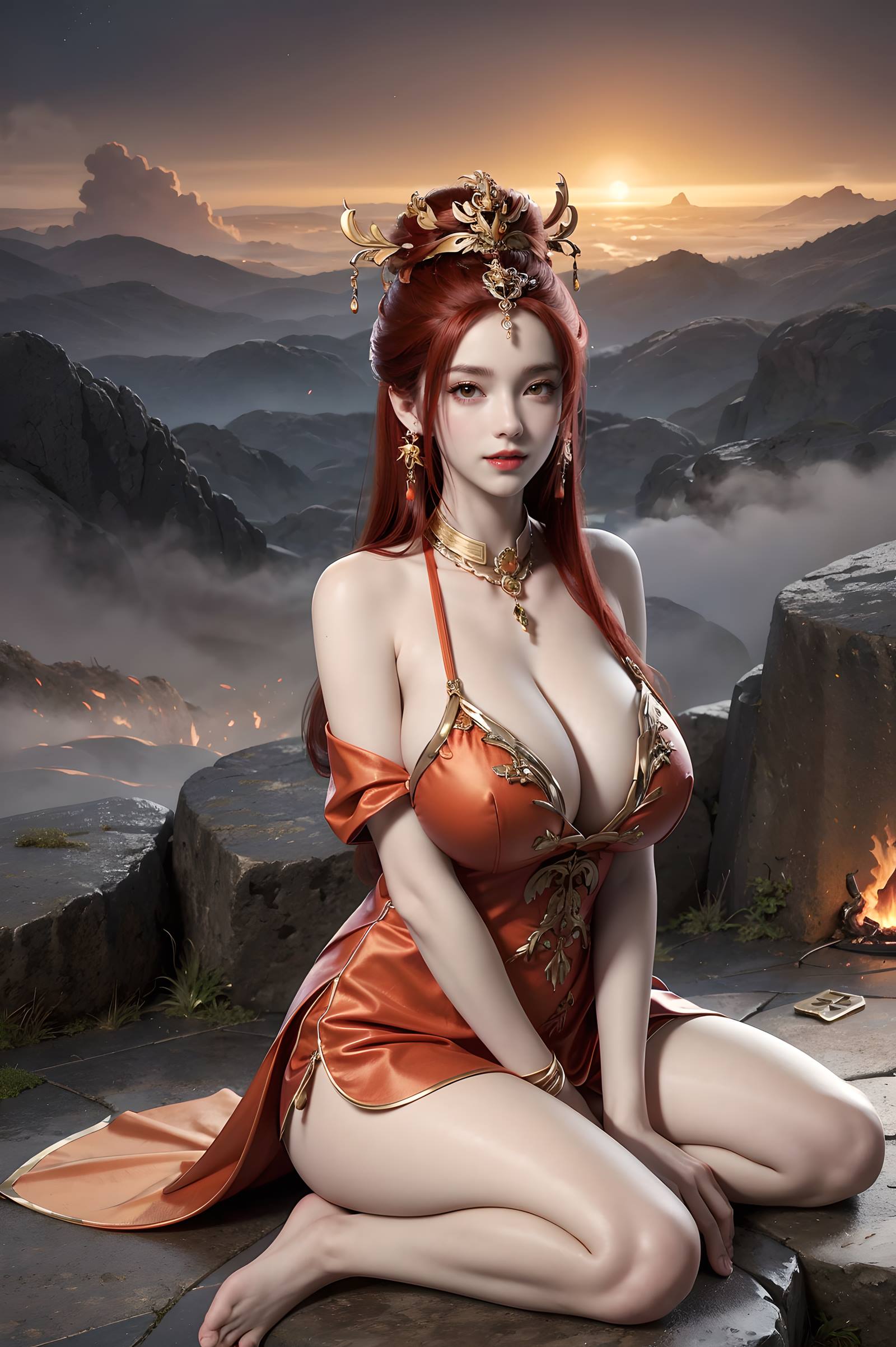 图片[73]-AI绘画 116 完美世界-曼珠沙华 户外红色礼服[109P] – 速更版-美库