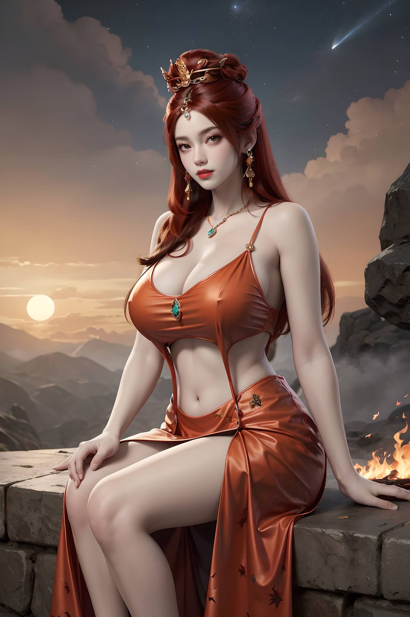 图片[76]-AI绘画 116 完美世界-曼珠沙华 户外红色礼服[109P] – 速更版-美库