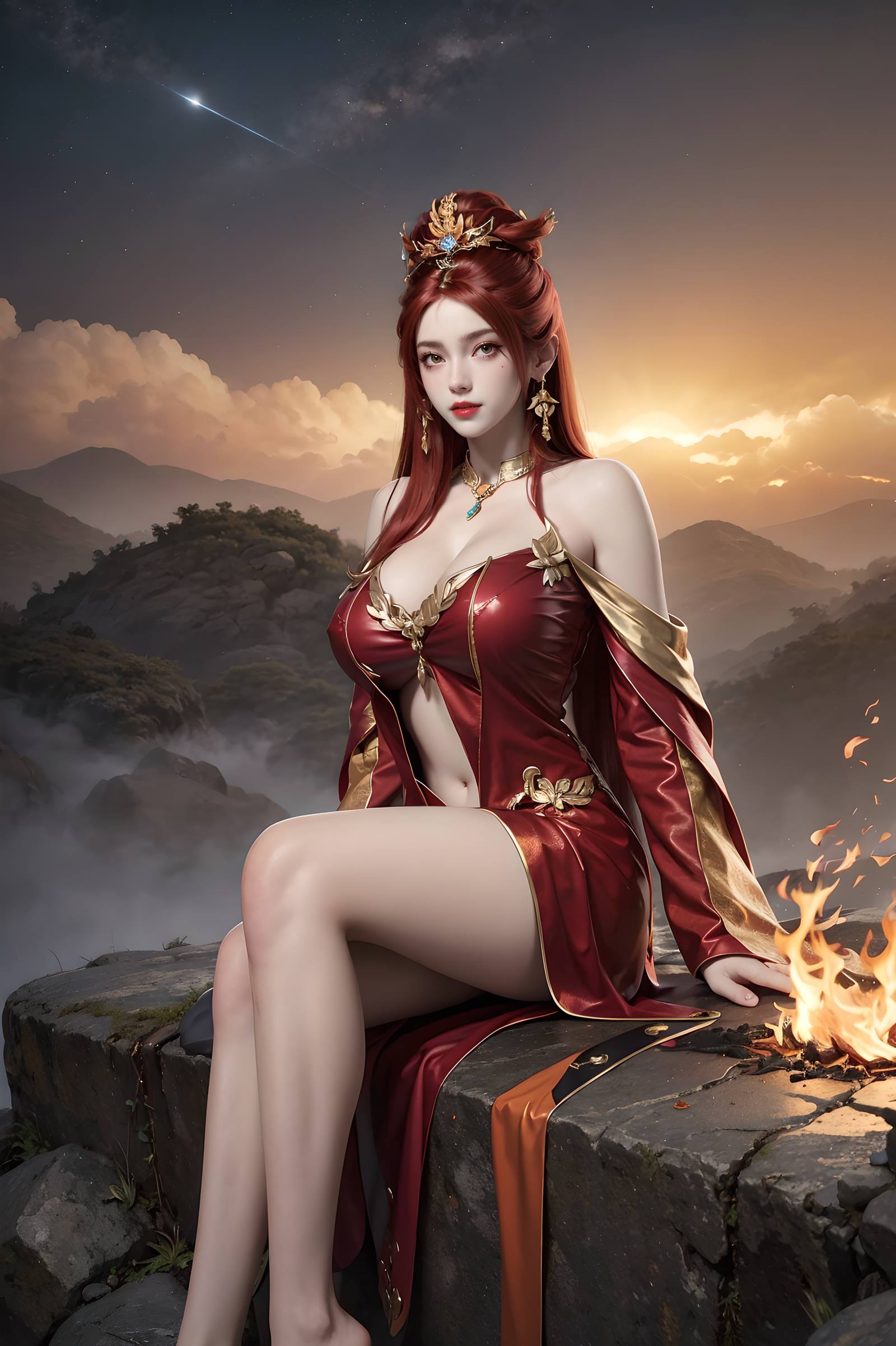 图片[77]-AI绘画 116 完美世界-曼珠沙华 户外红色礼服[109P] – 速更版-美库