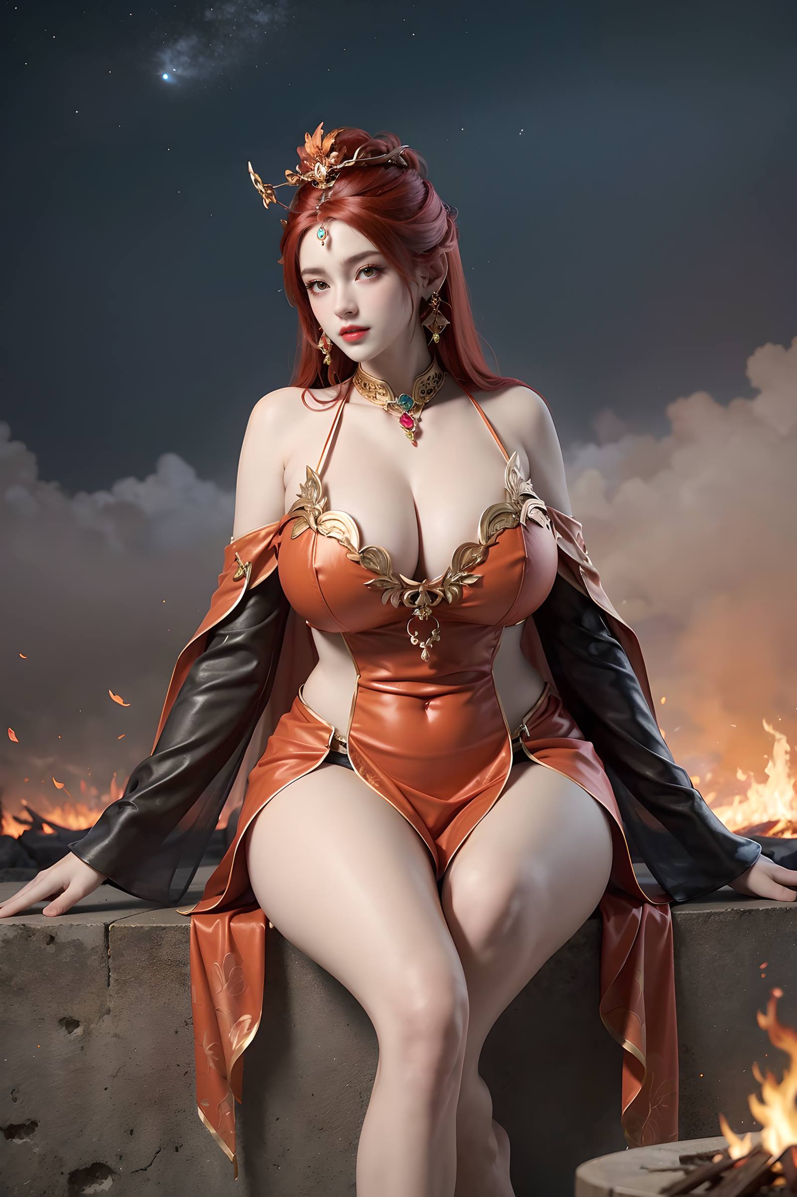 图片[78]-AI绘画 116 完美世界-曼珠沙华 户外红色礼服[109P] – 速更版-美库