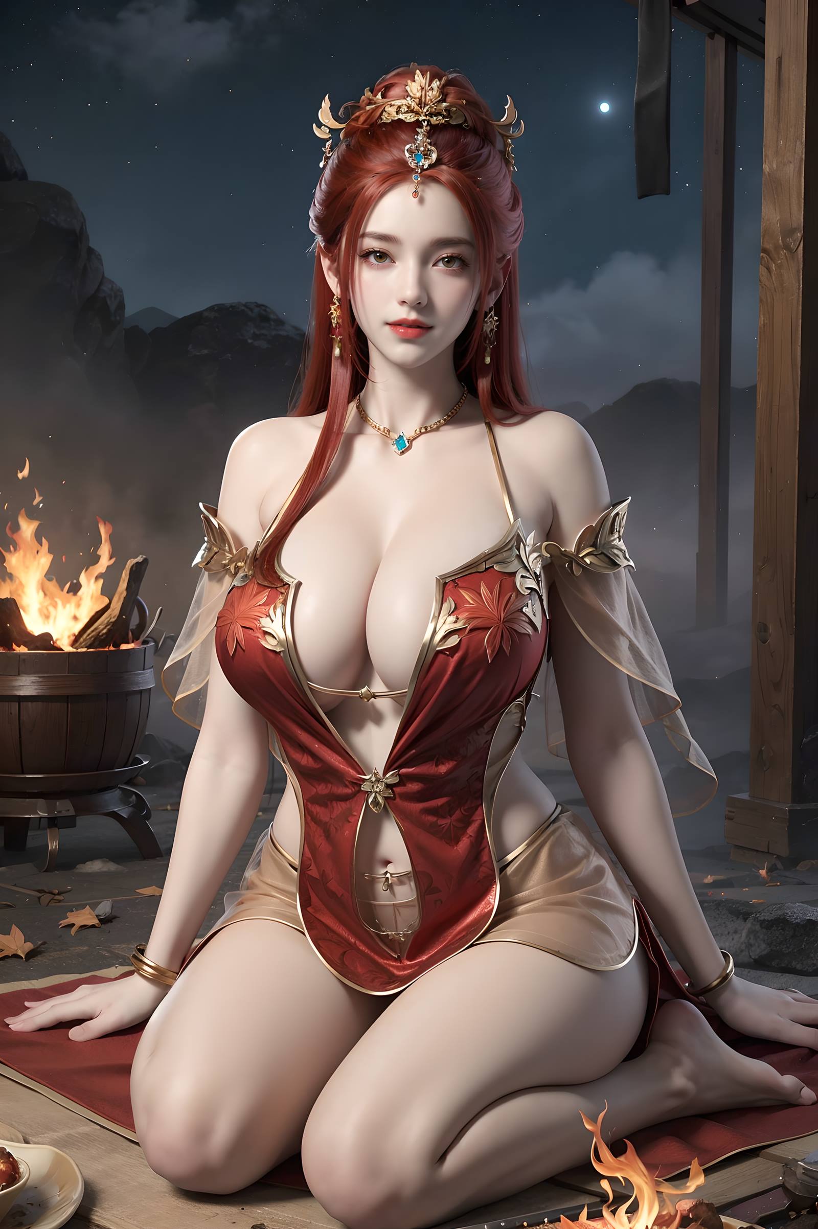 图片[79]-AI绘画 116 完美世界-曼珠沙华 户外红色礼服[109P] – 速更版-美库