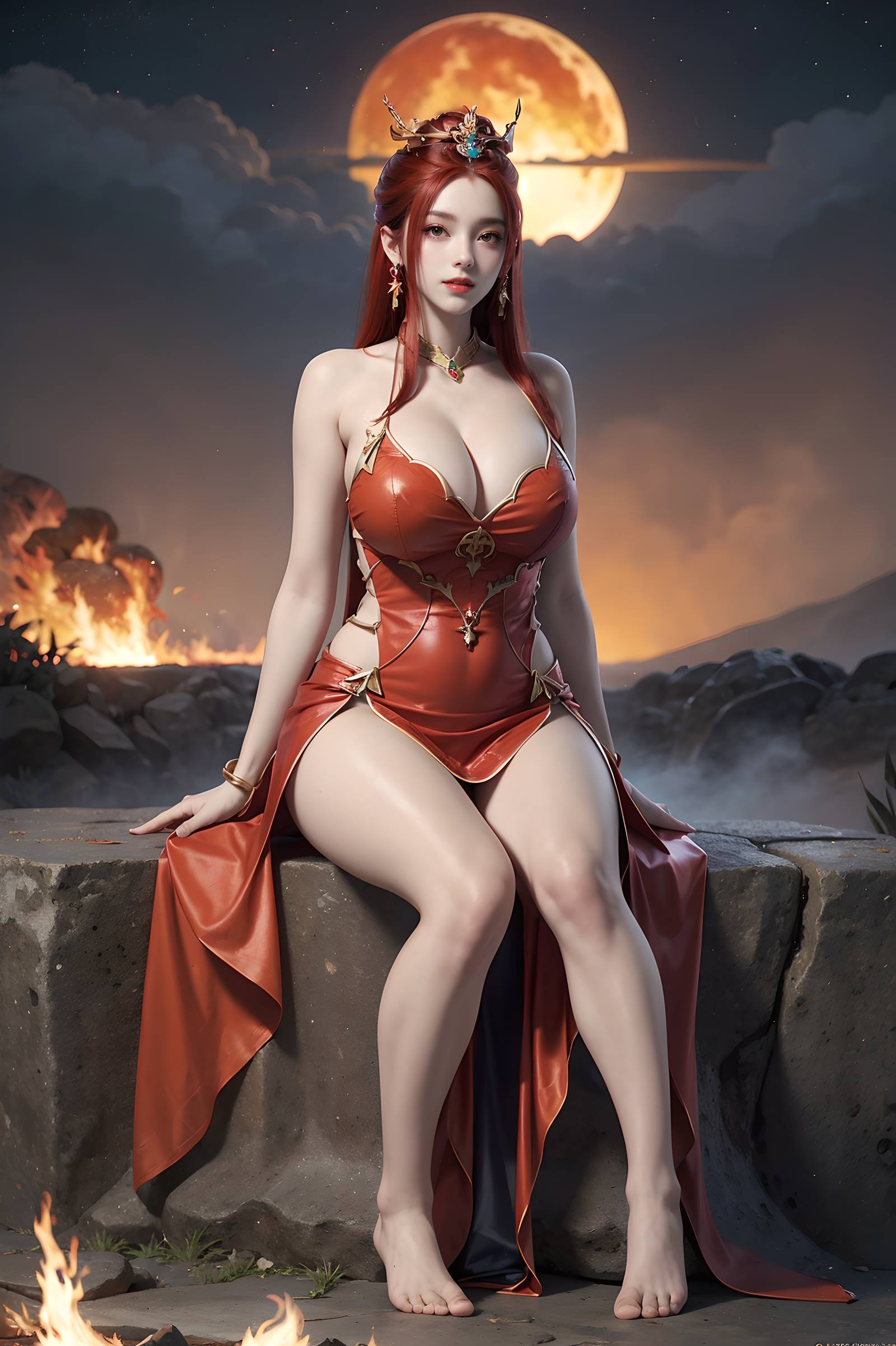 图片[81]-AI绘画 116 完美世界-曼珠沙华 户外红色礼服[109P] – 速更版-美库