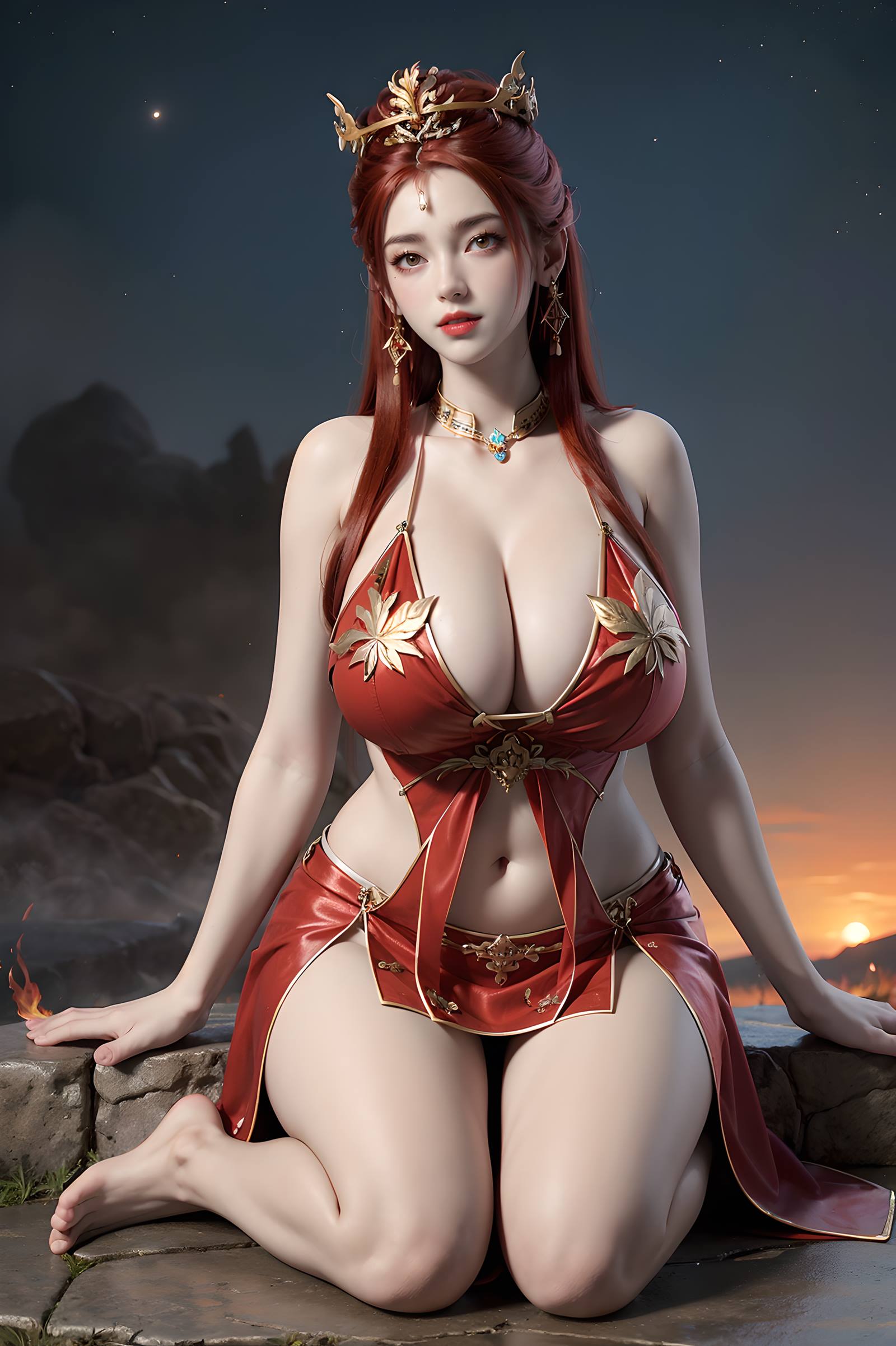 图片[82]-AI绘画 116 完美世界-曼珠沙华 户外红色礼服[109P] – 速更版-美库