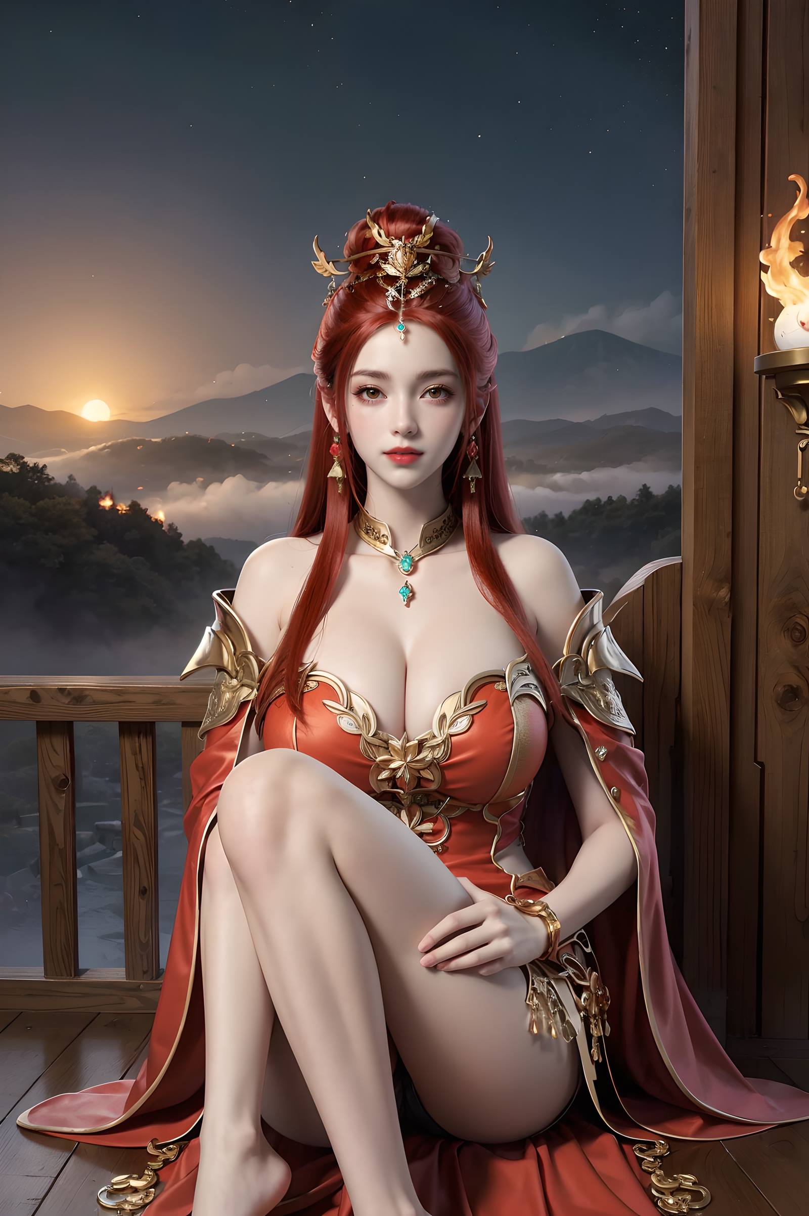 图片[84]-AI绘画 116 完美世界-曼珠沙华 户外红色礼服[109P] – 速更版-美库