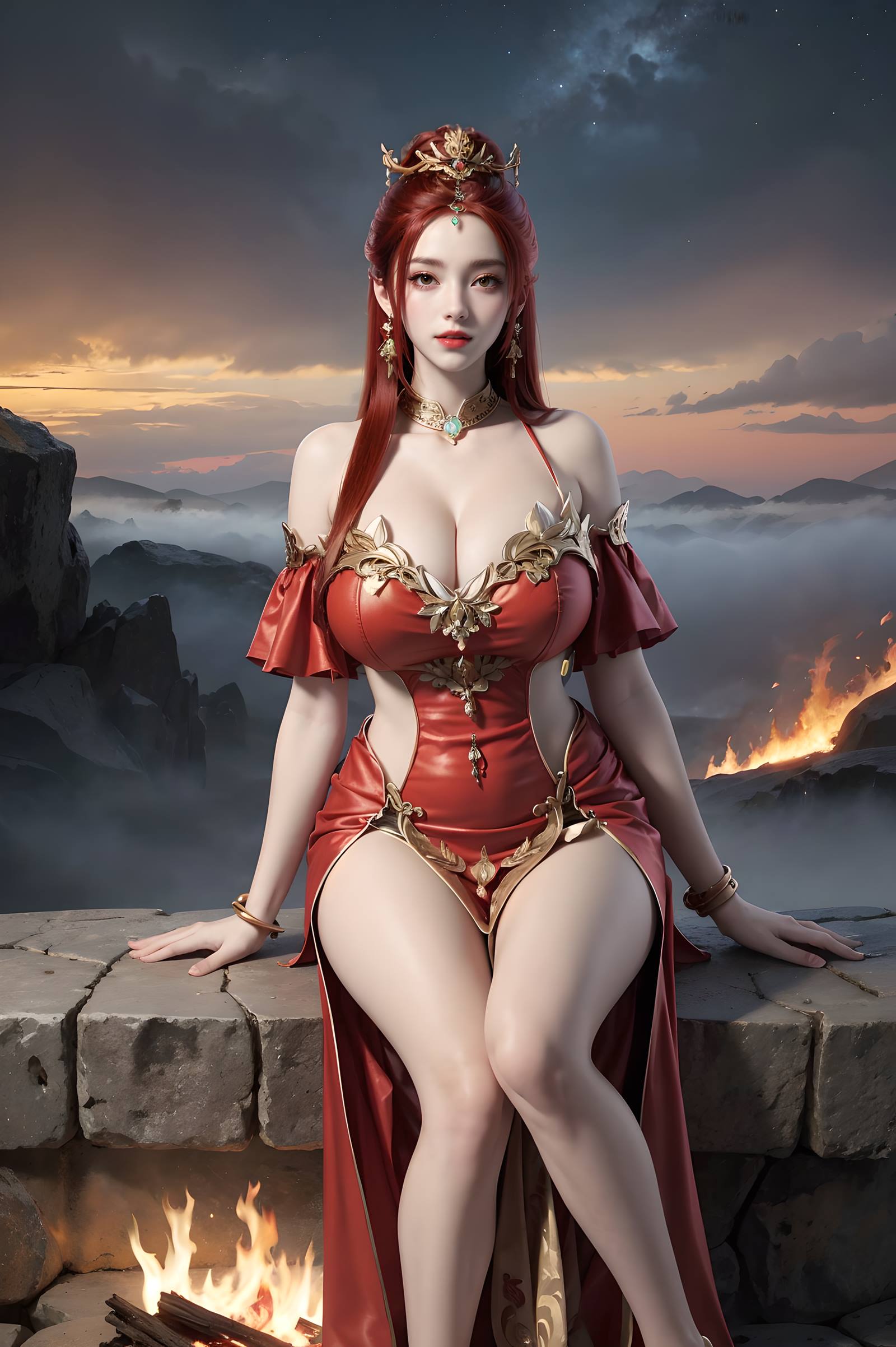 图片[85]-AI绘画 116 完美世界-曼珠沙华 户外红色礼服[109P] – 速更版-美库