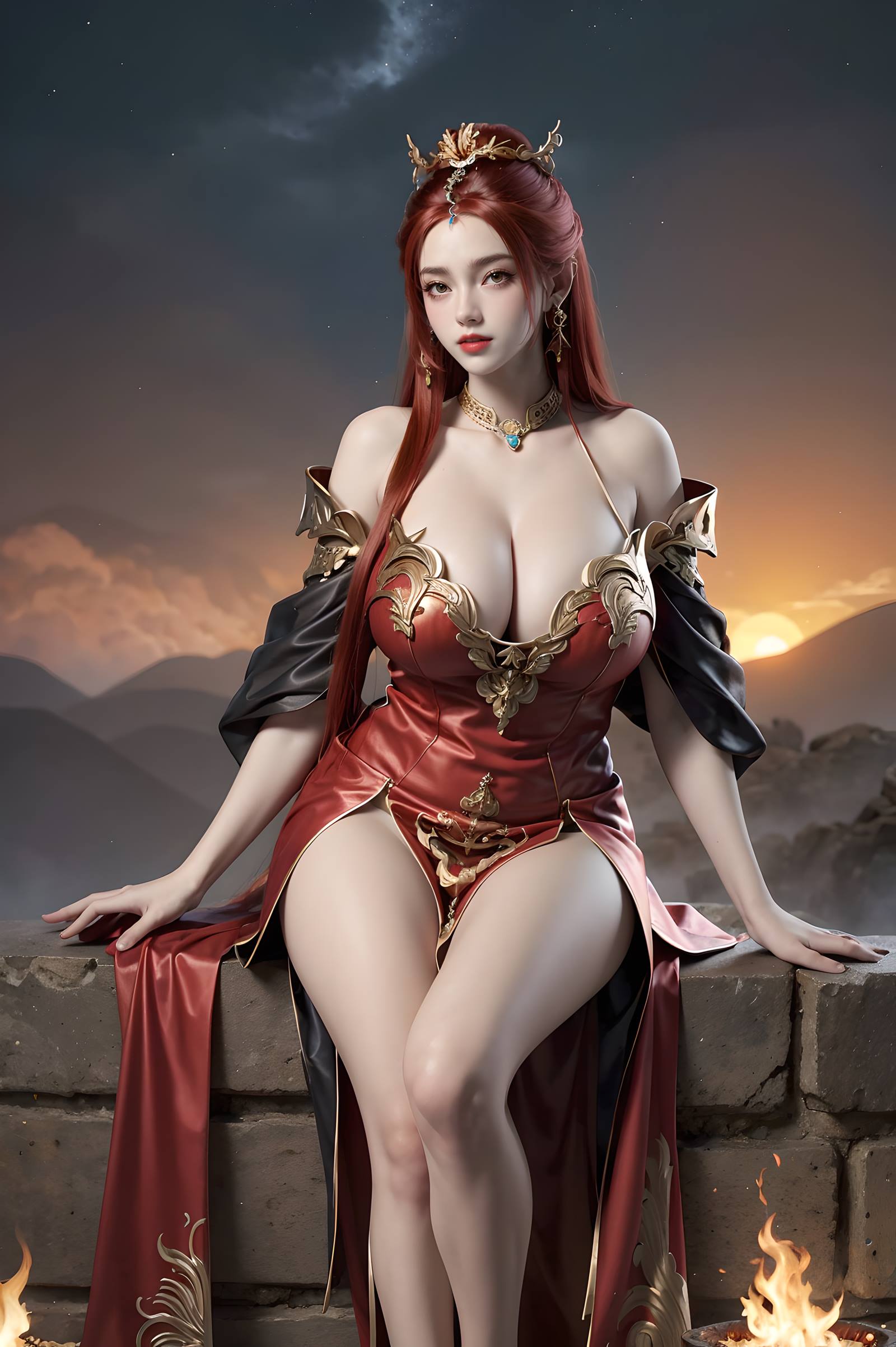 图片[89]-AI绘画 116 完美世界-曼珠沙华 户外红色礼服[109P] – 速更版-美库