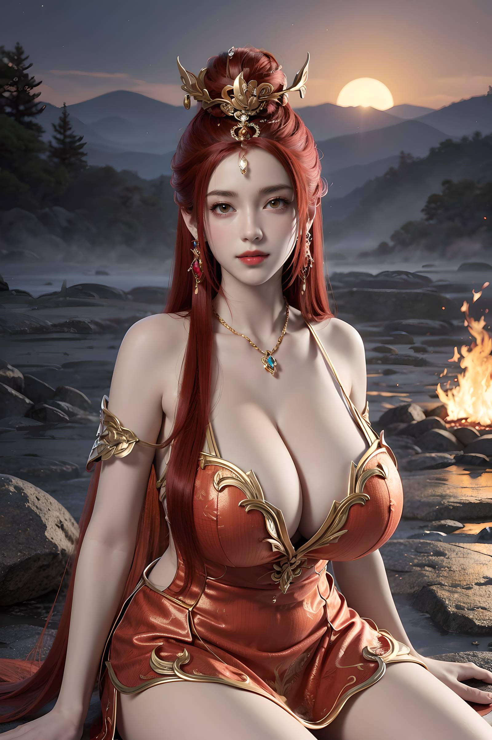 图片[92]-AI绘画 116 完美世界-曼珠沙华 户外红色礼服[109P] – 速更版-美库