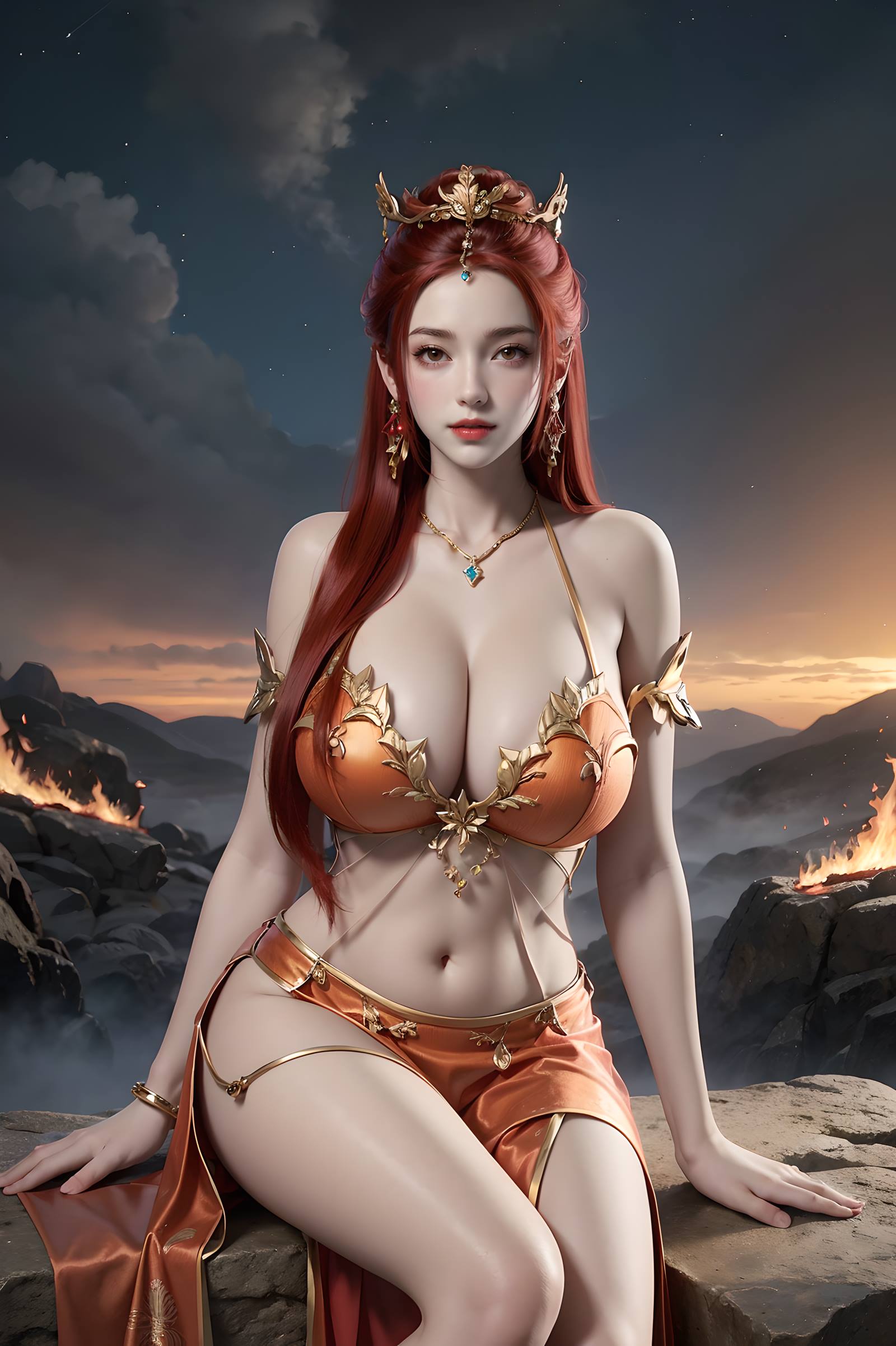 图片[93]-AI绘画 116 完美世界-曼珠沙华 户外红色礼服[109P] – 速更版-美库