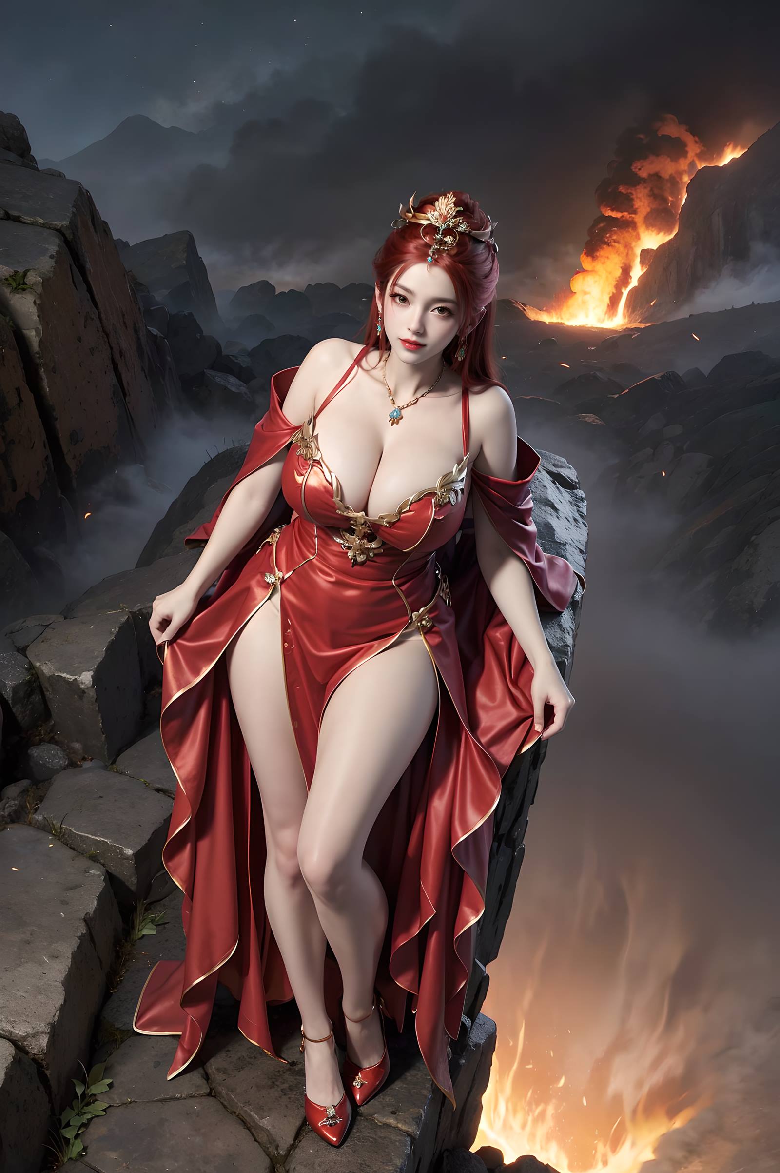 图片[94]-AI绘画 116 完美世界-曼珠沙华 户外红色礼服[109P] – 速更版-美库