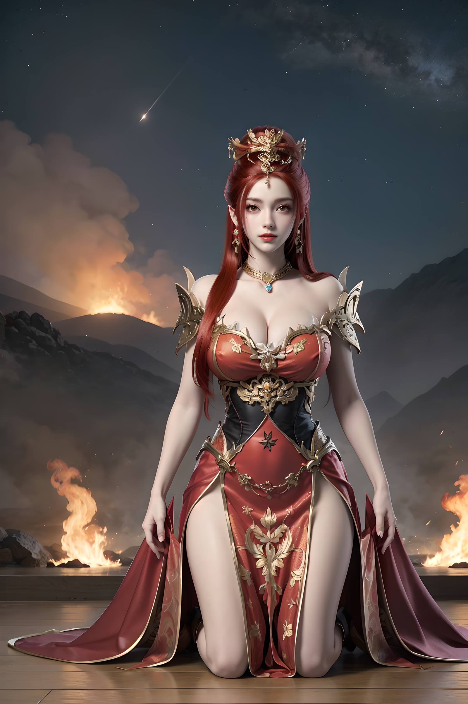 图片[109]-AI绘画 116 完美世界-曼珠沙华 户外红色礼服[109P] – 速更版-美库