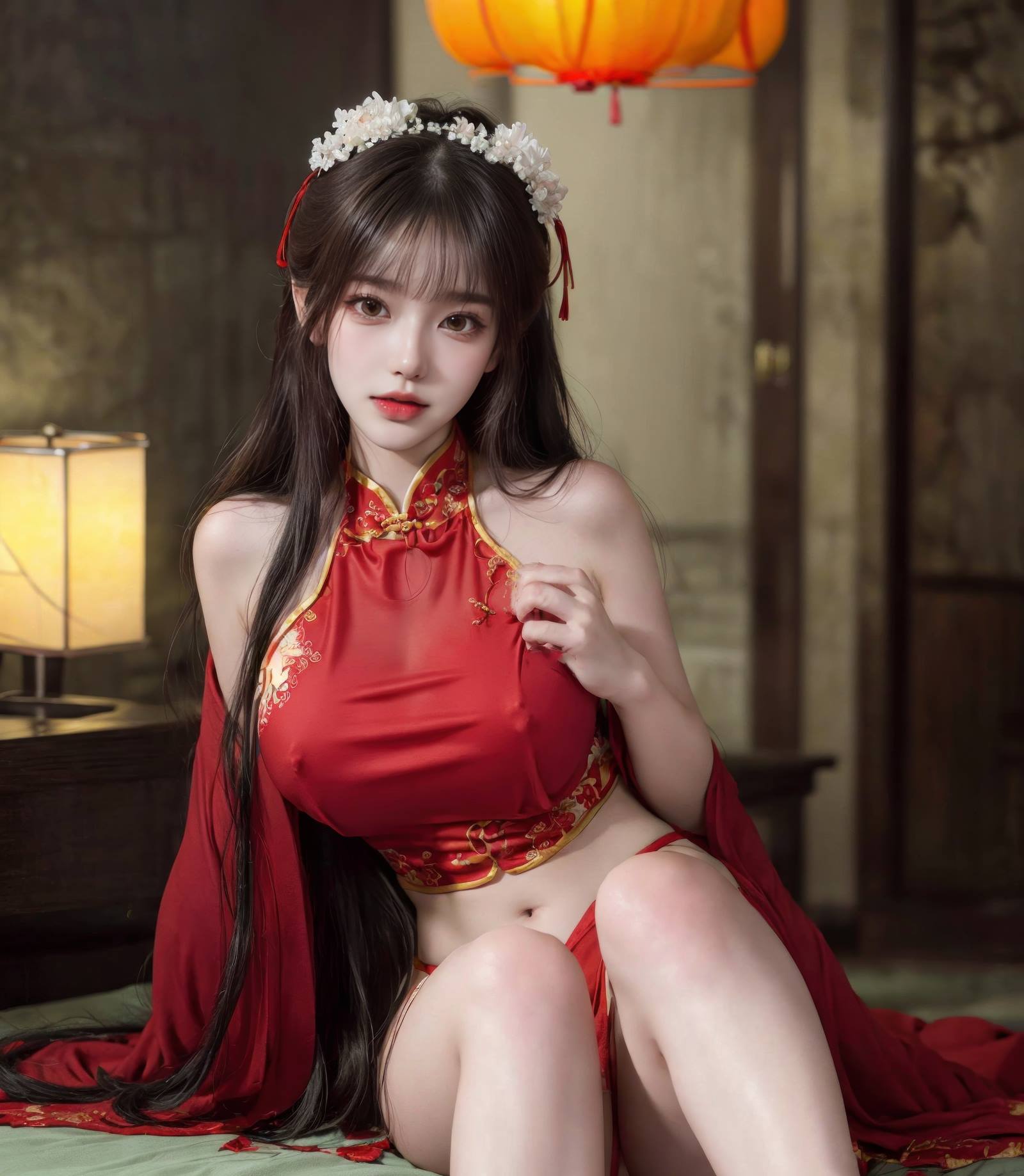 图片[14]-AI绘画 158 肚兜美女[36P] – 速更版-美库